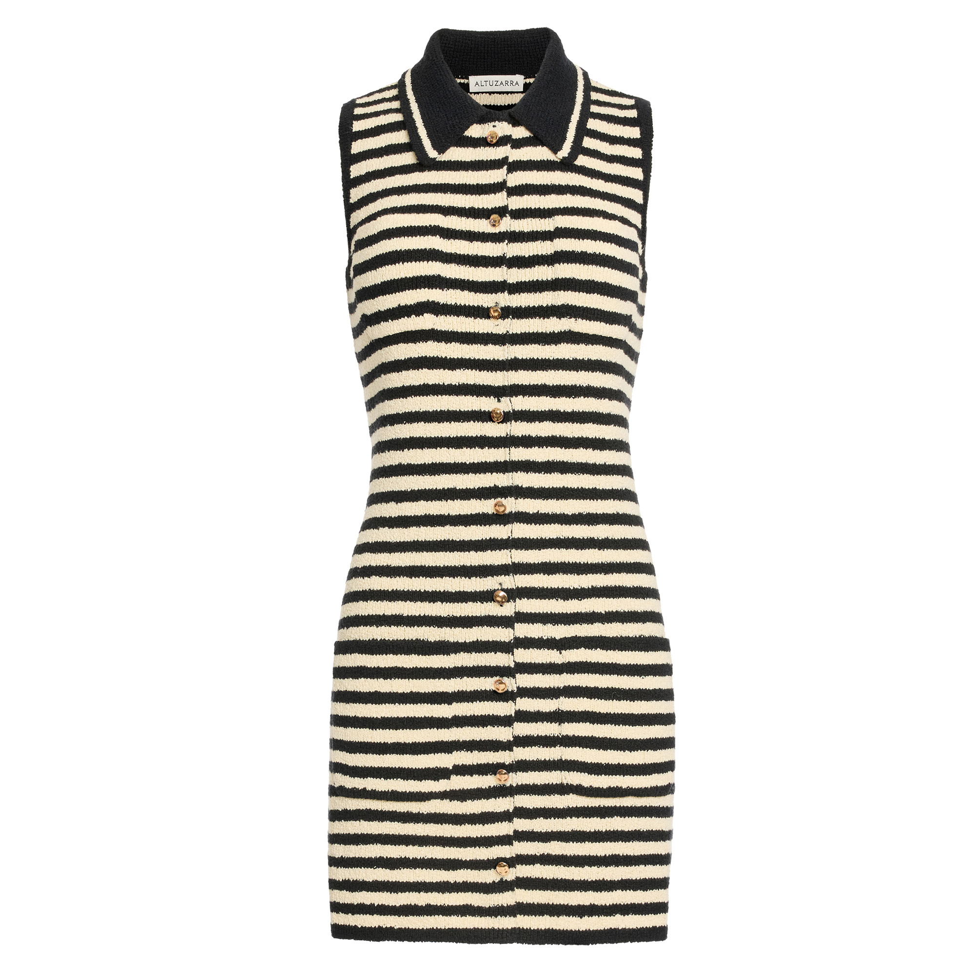 Mamie Sleeveless Striped Knit Mini Dress