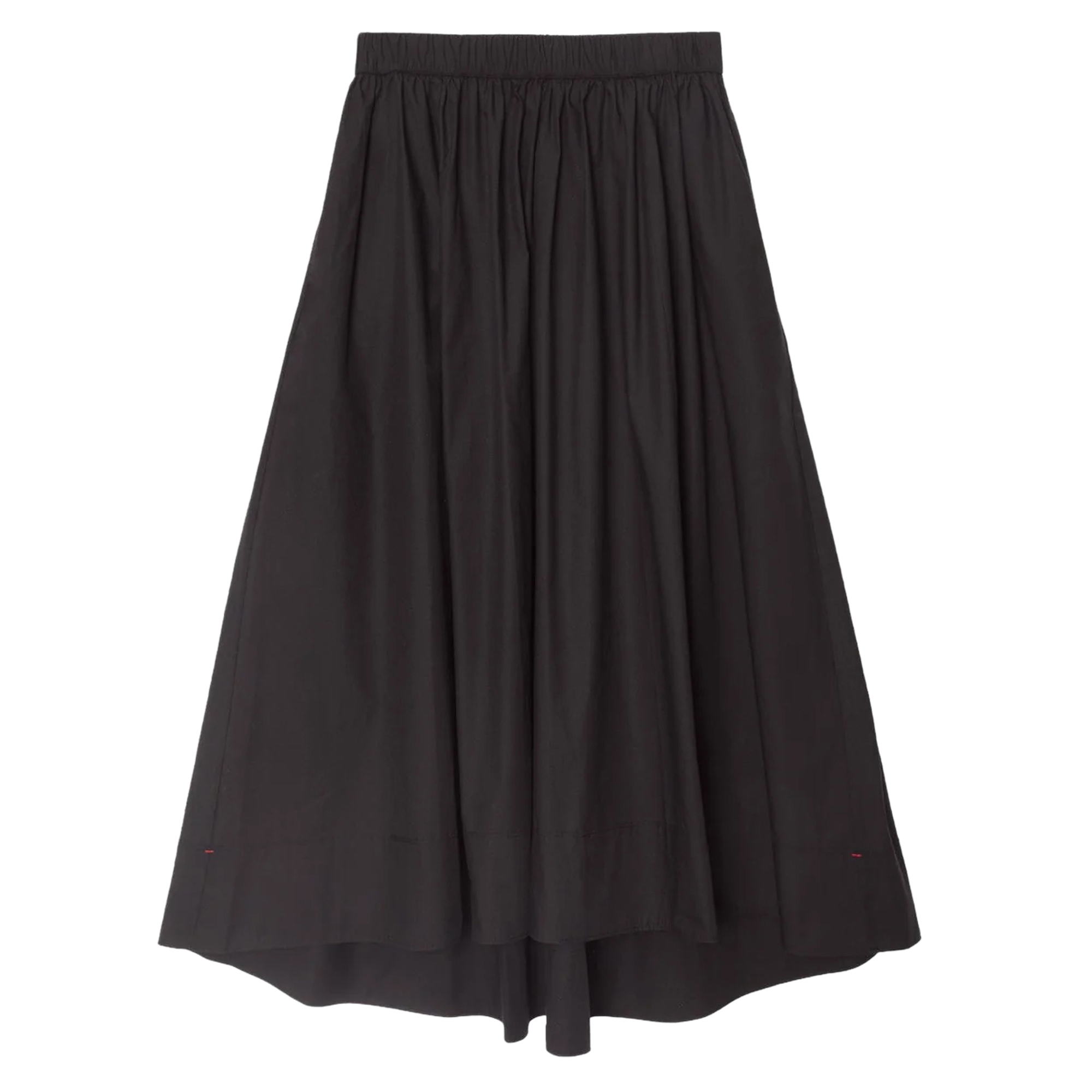 Gwynn Poplin Pleated Pull-On Midi Skirt