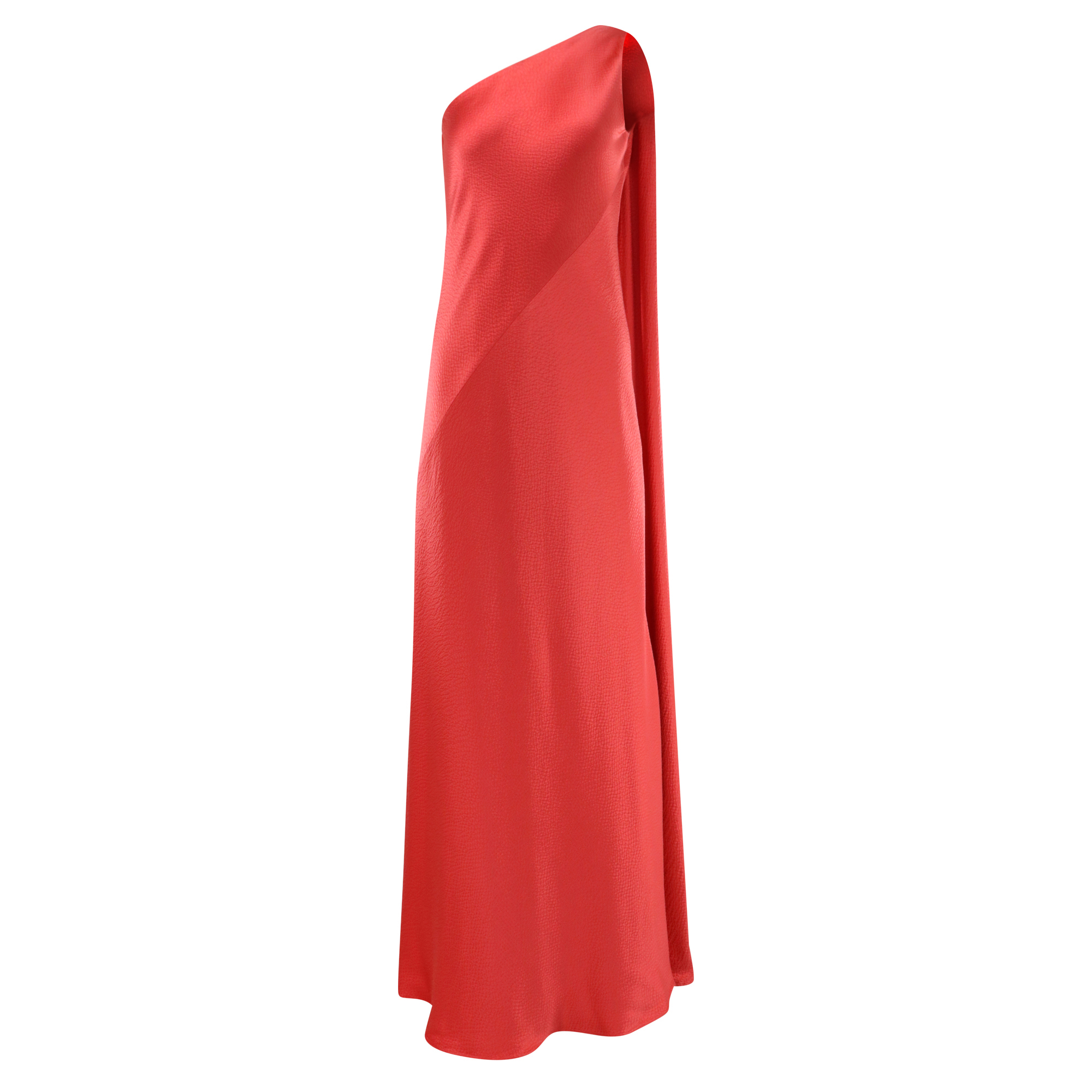 Hammered Satin One Shoulder Gown