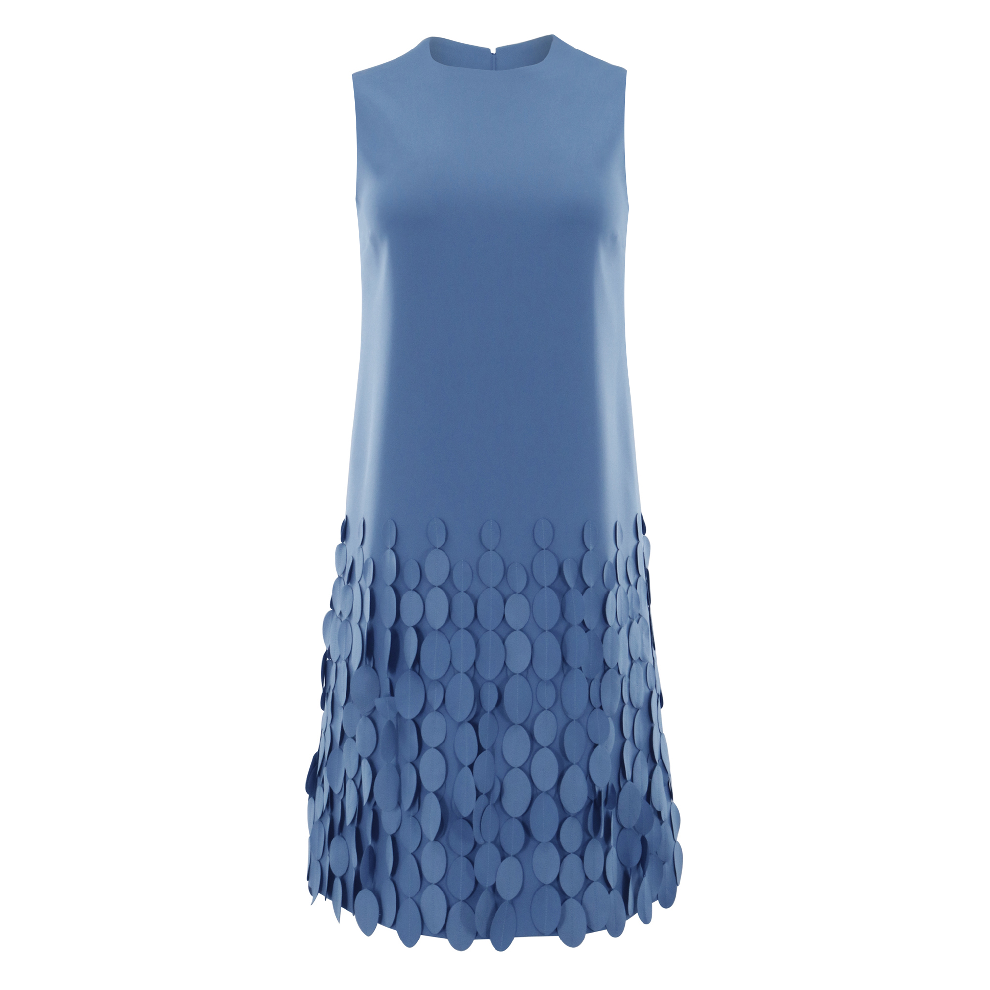 Jewel Neck Arak Sheath Dress With Mini Disc Hem