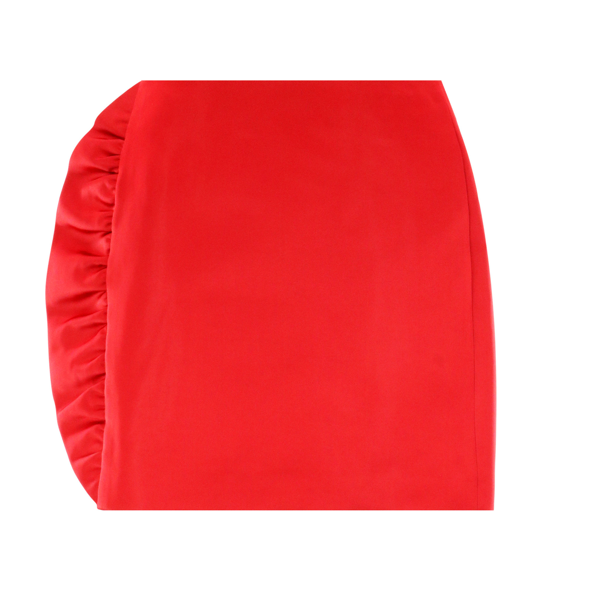 Tech Satin Side Ruffle Mini Skirt