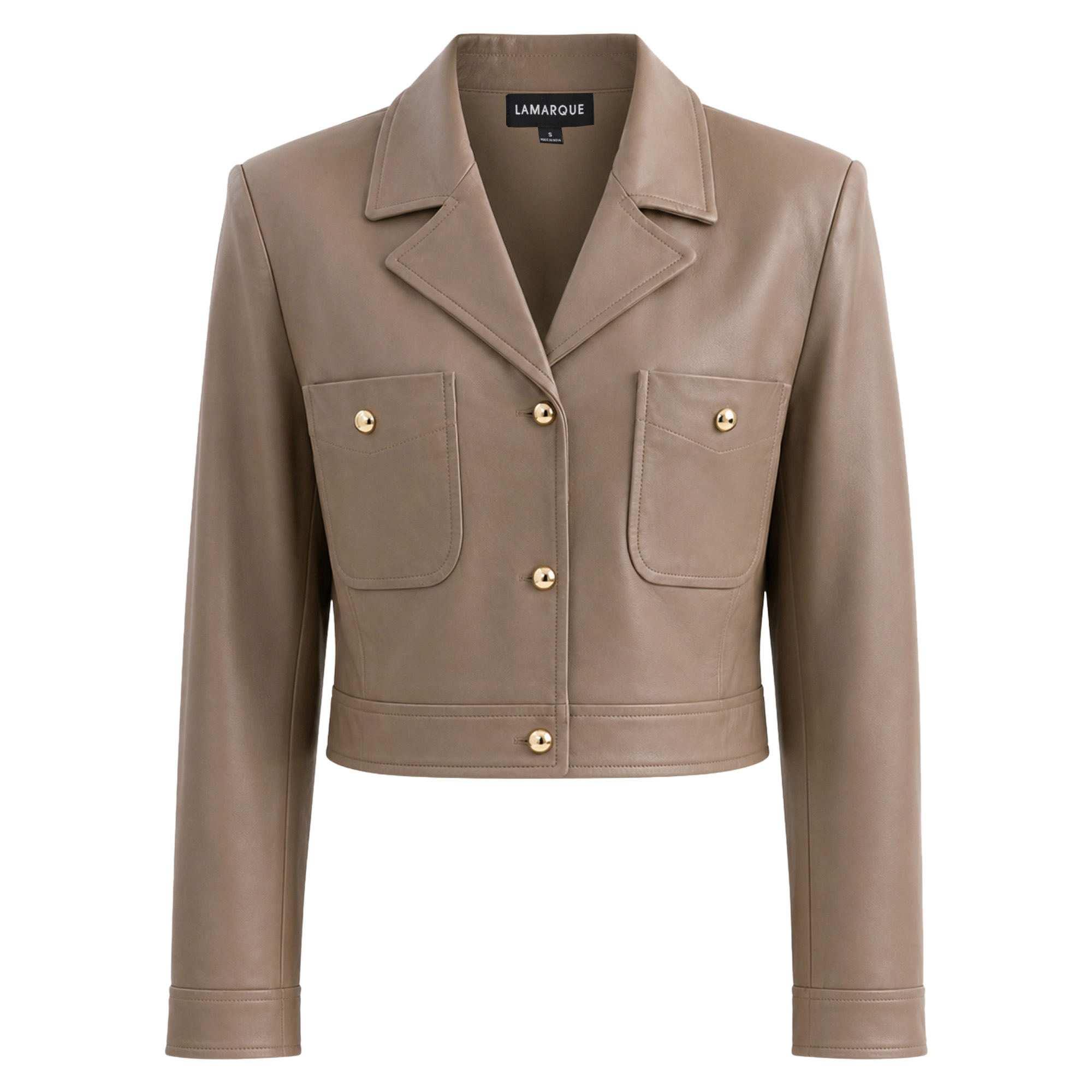 Lorena Cropped Leather Jacket