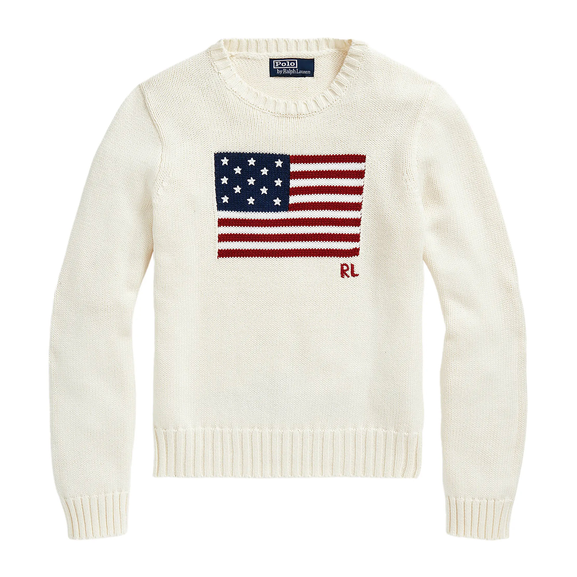 Long Sleeve Flag Pullover Sweater