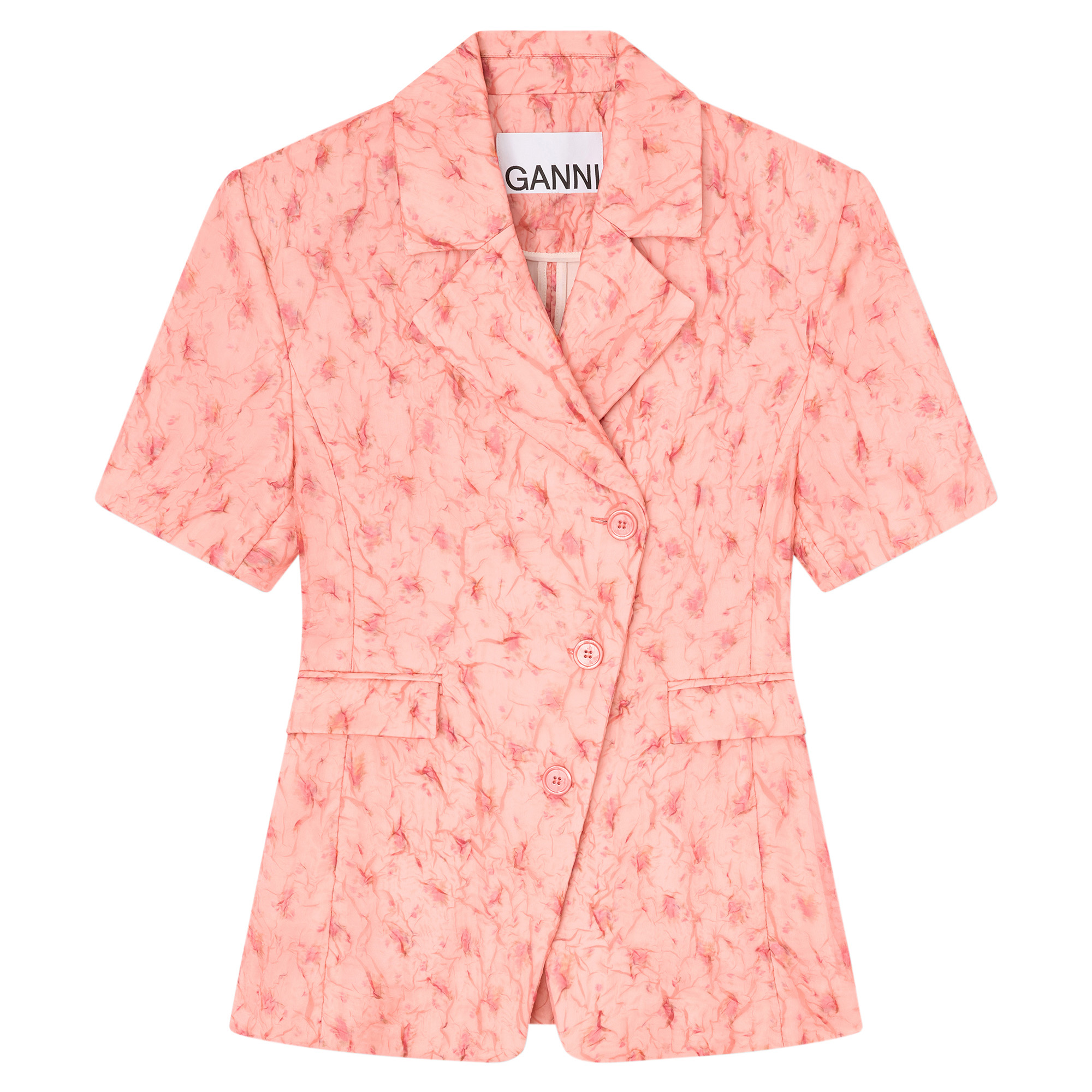 Shibori Organza Short Sleeve Blazer