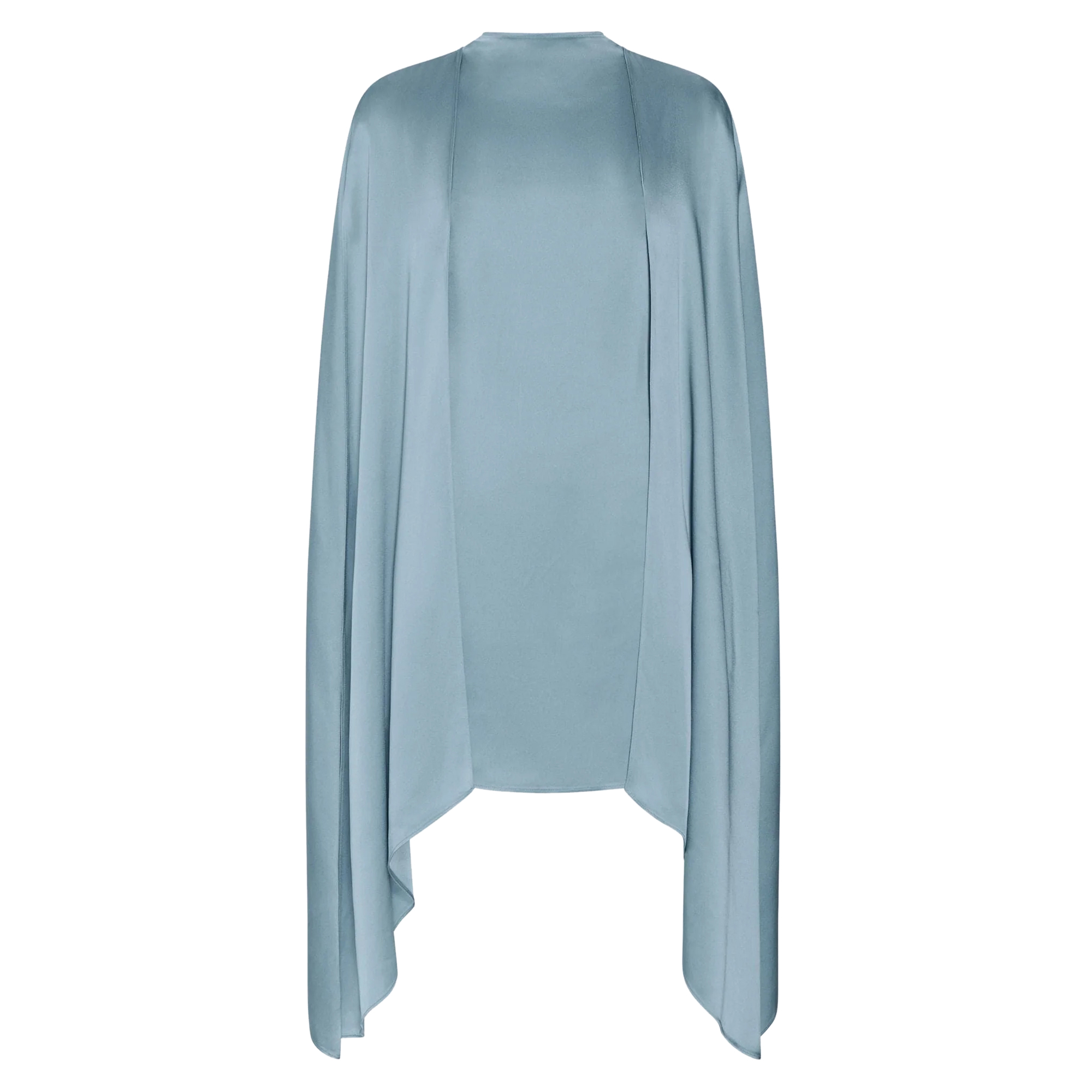 Satin Cape Sleeve Mini Dress