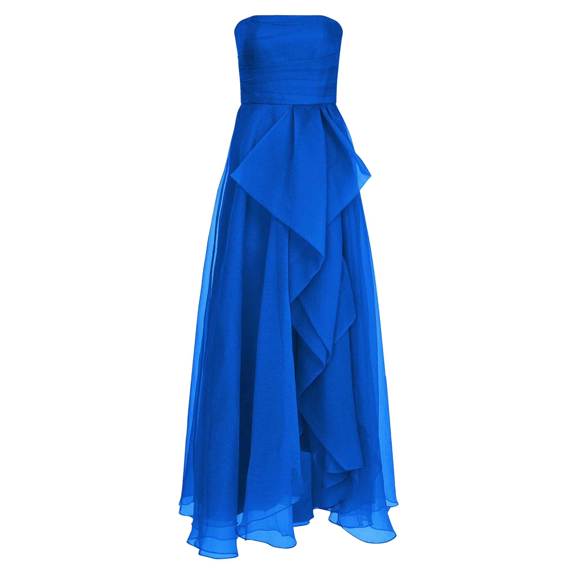 Teresa Strapless Draped Organza A-Line Gown
