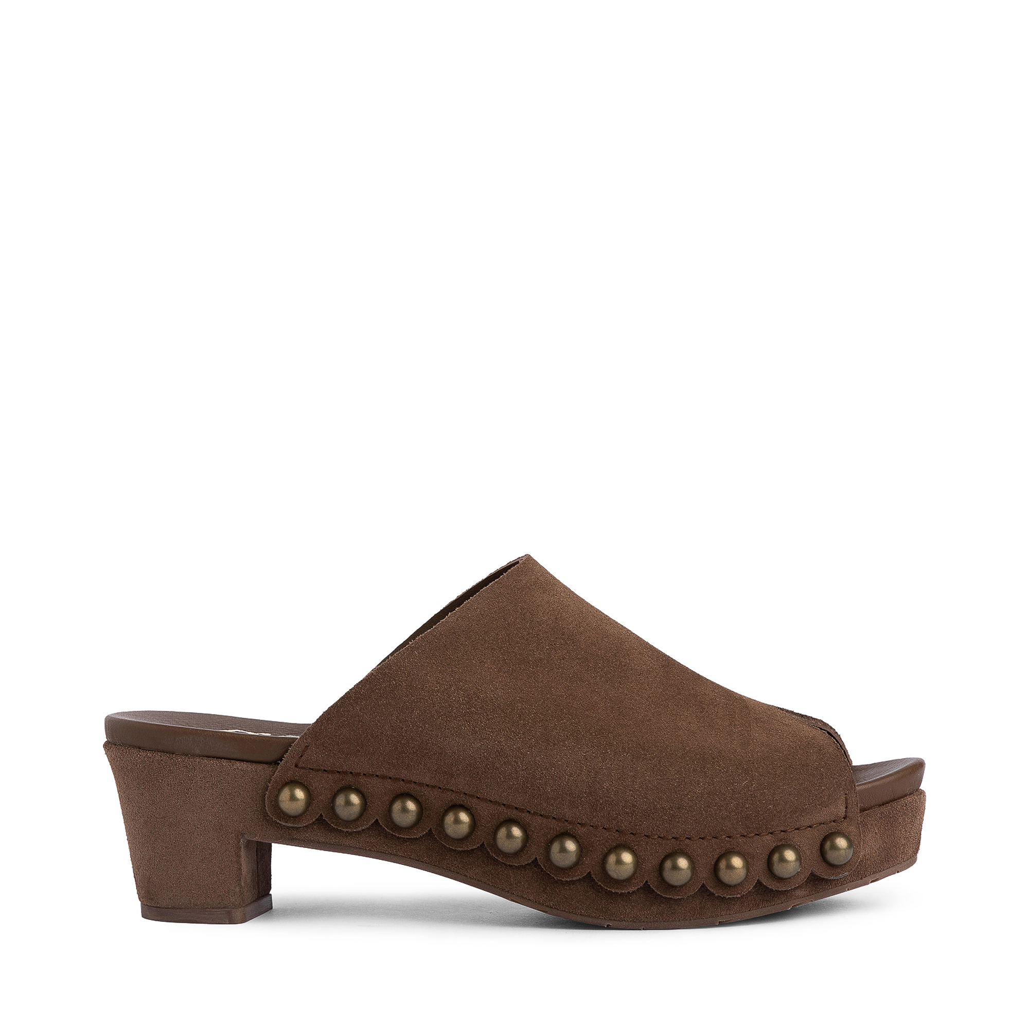 Nain Peep Toe Suede Midi Clog