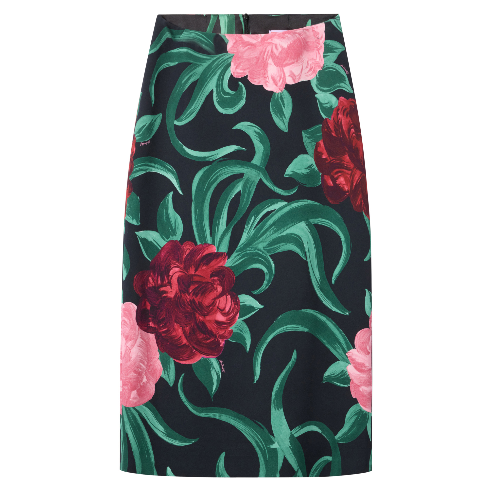 Satin Pencil Skirt