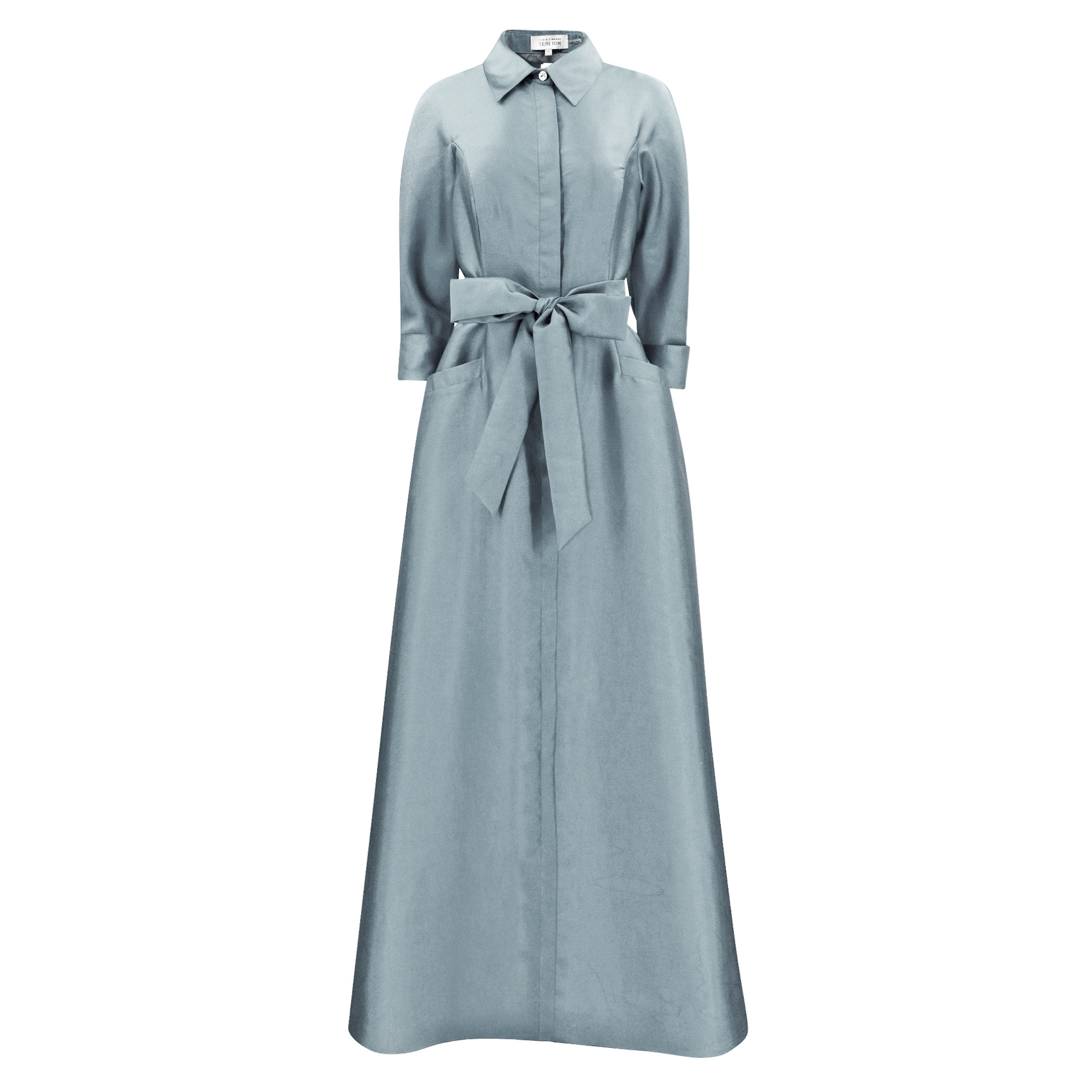 3/4 Sleeve Taffeta Shirtwaist Gown