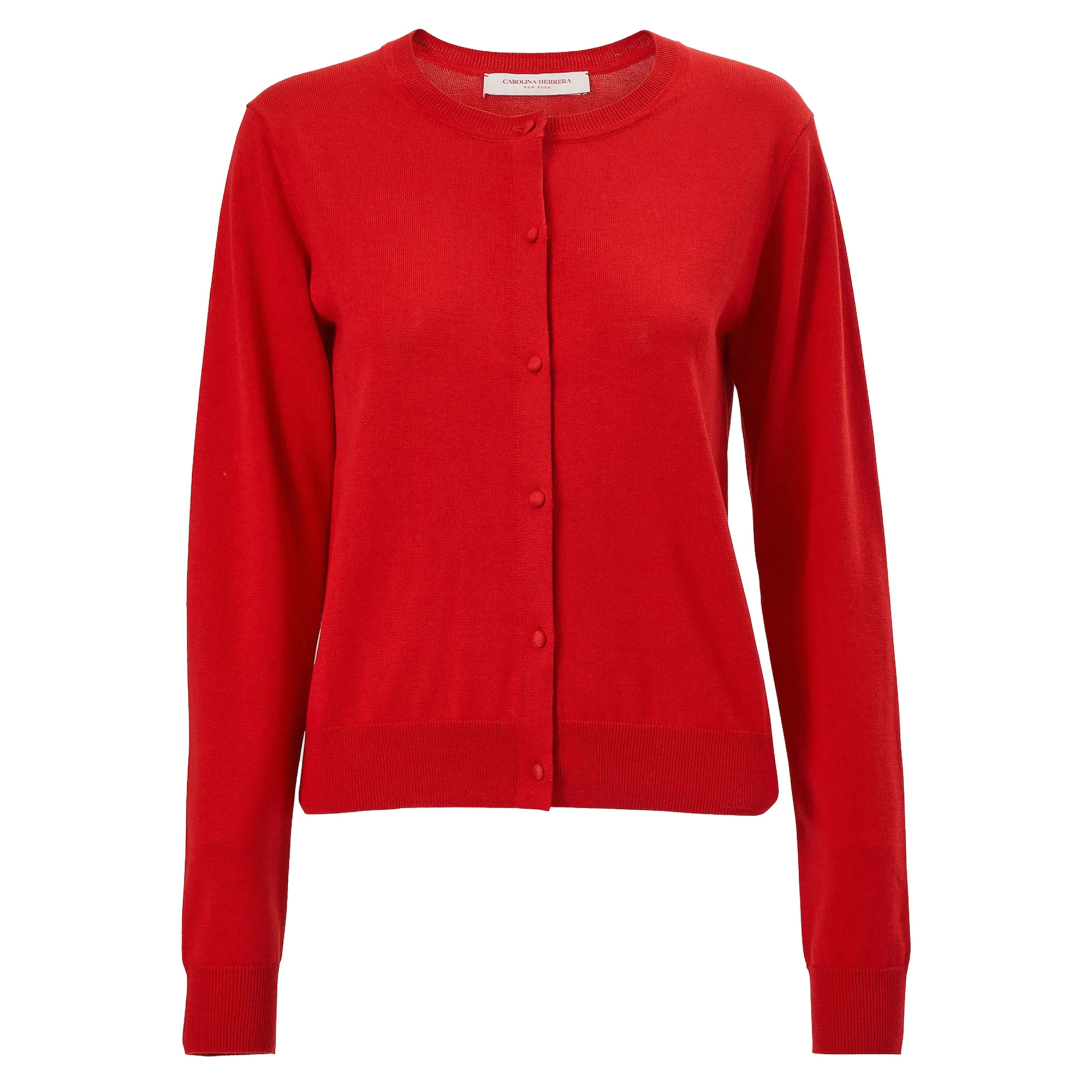 Long Sleeve Crewneck Silk Cardigan