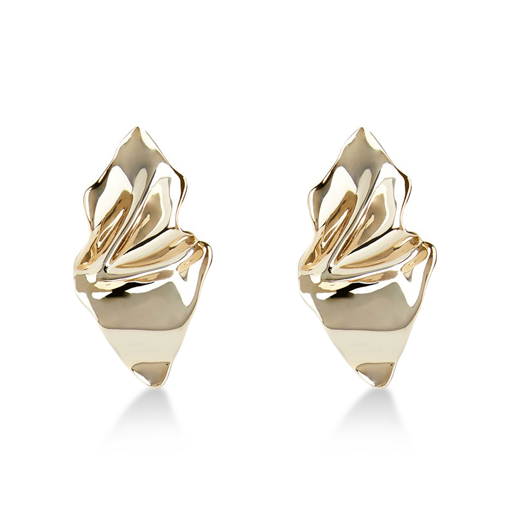 Crumpled Gold Small Post Earrings