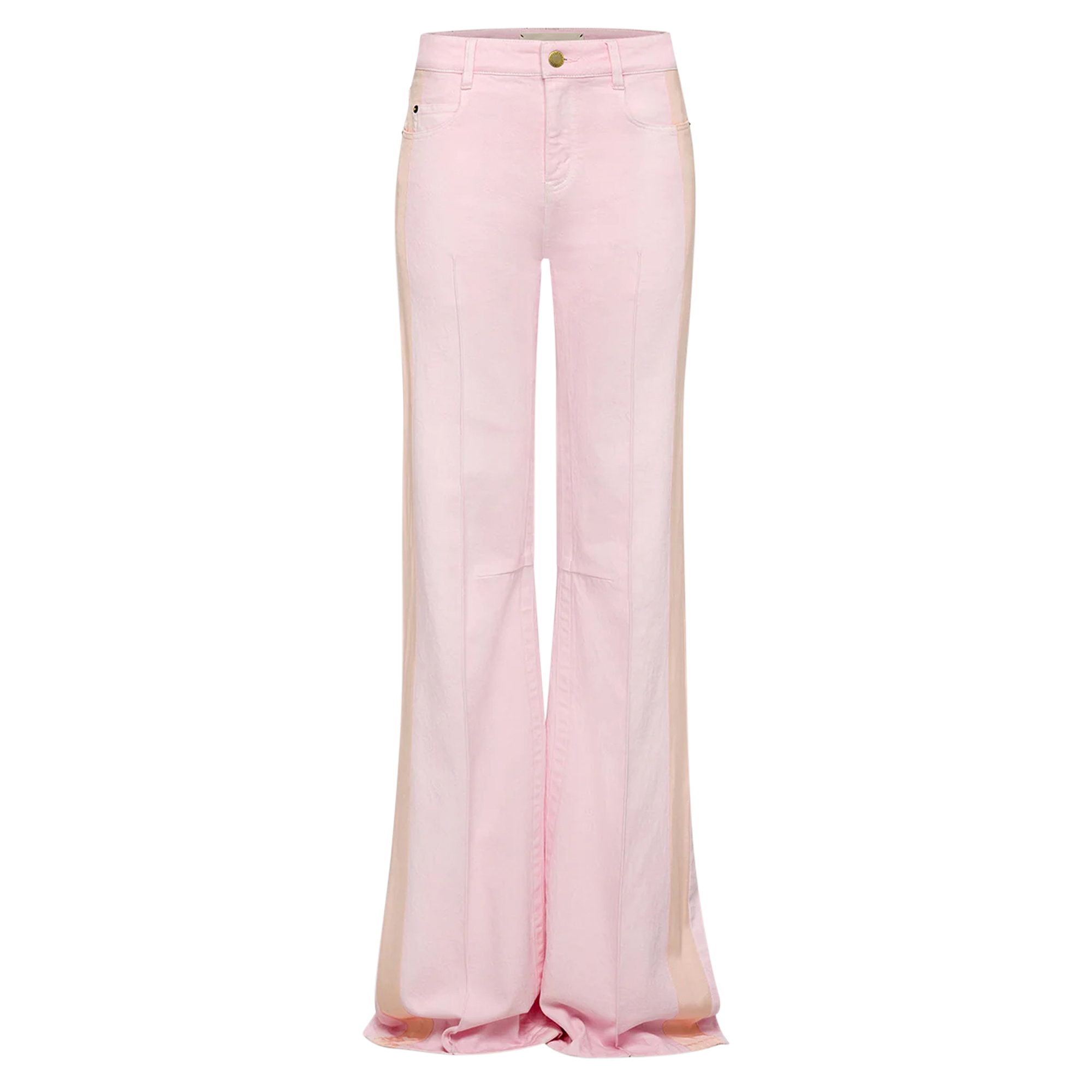 Roze High-Rise Tux Stripe Straight-Leg Jean