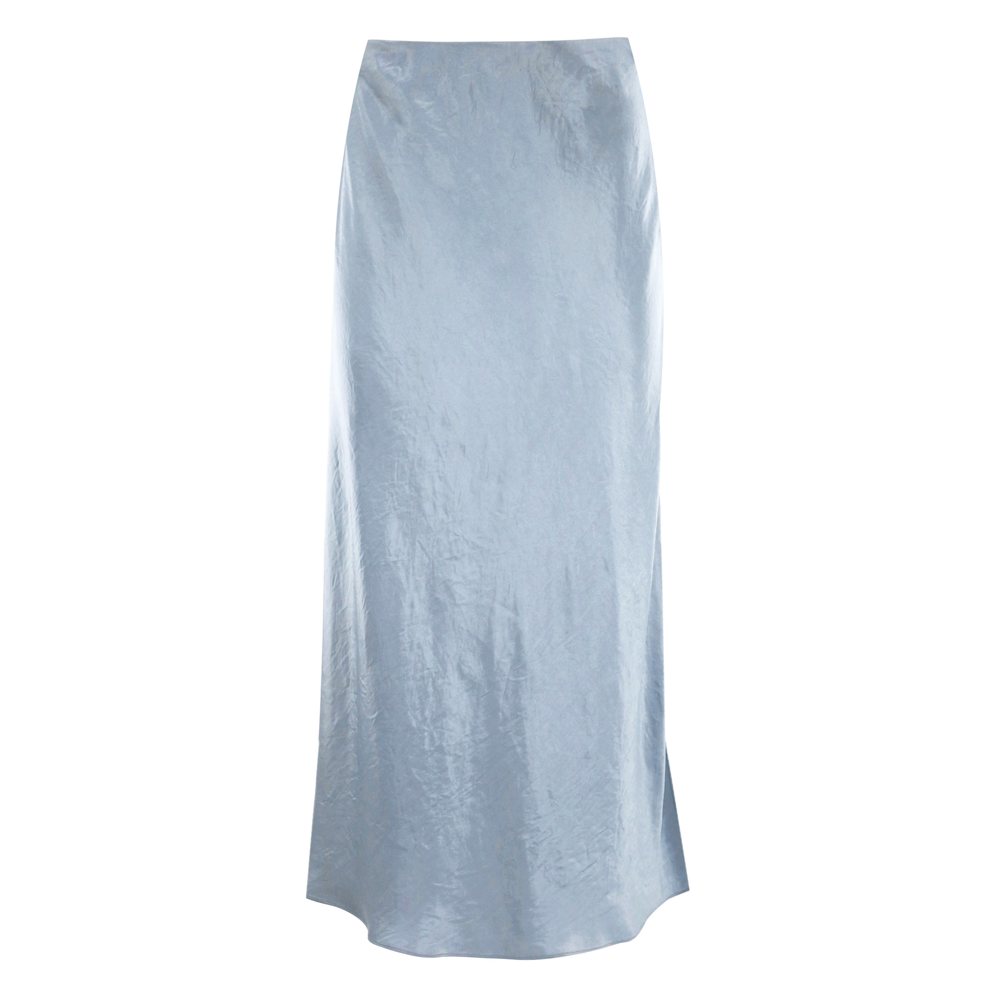 Satin Side-Slit Slip Skirt