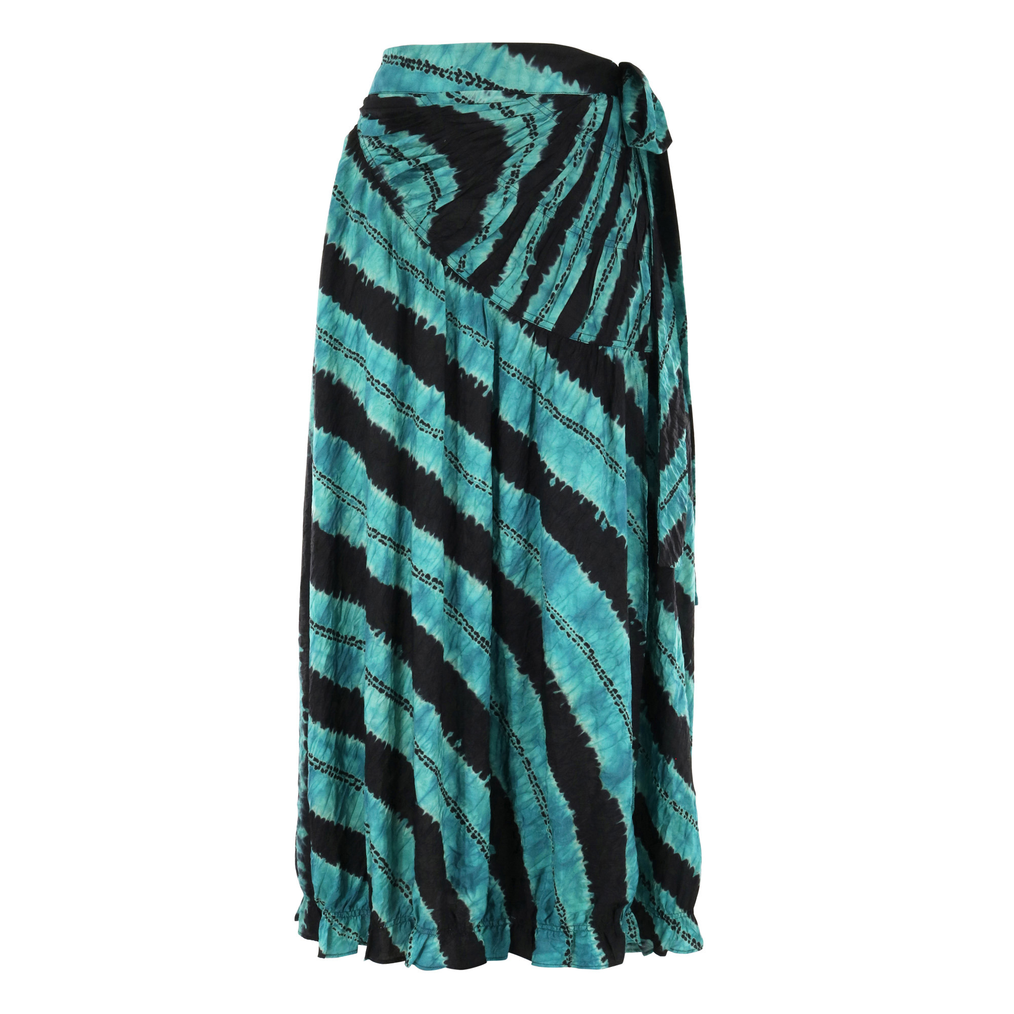 Freya Shibori Tie-Dyed Midi Skirt With Side Tie
