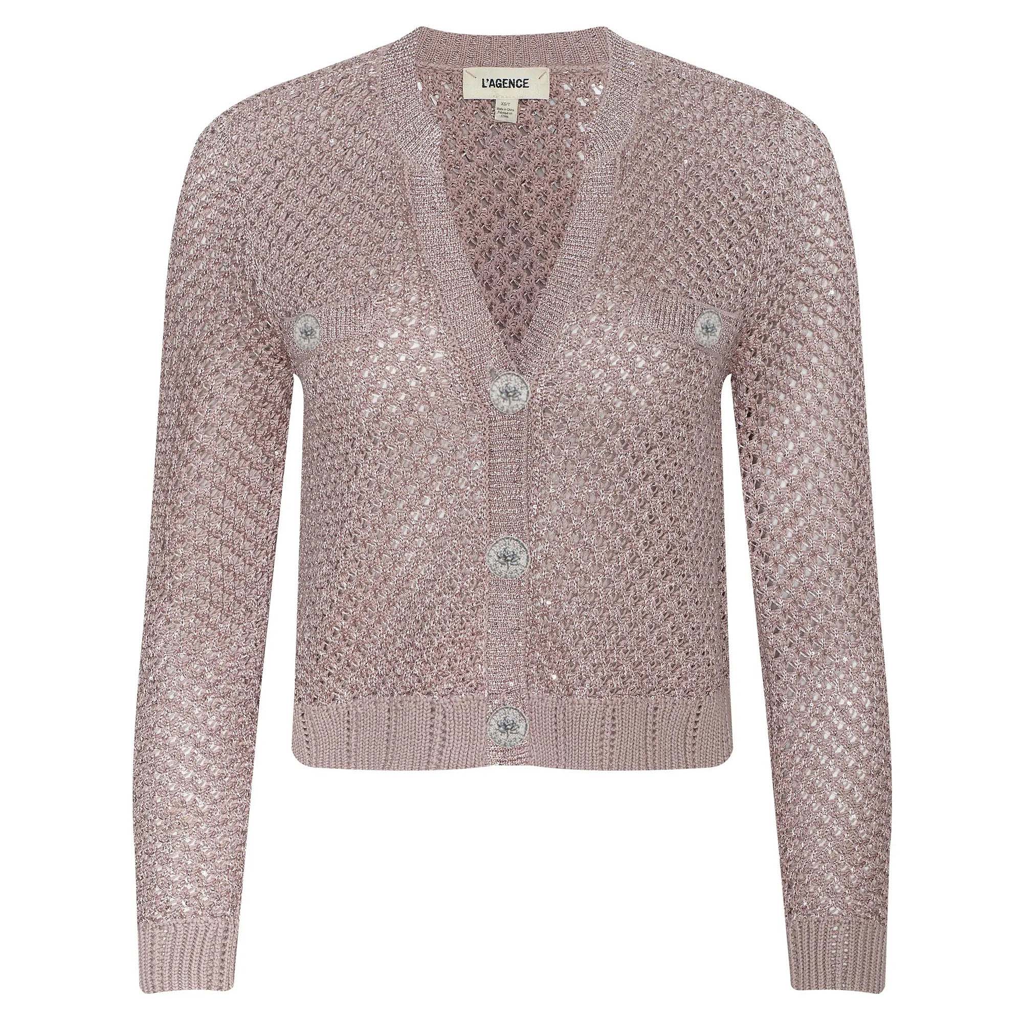 Blanca Long Sleeve Sequin Cropped Cardigan