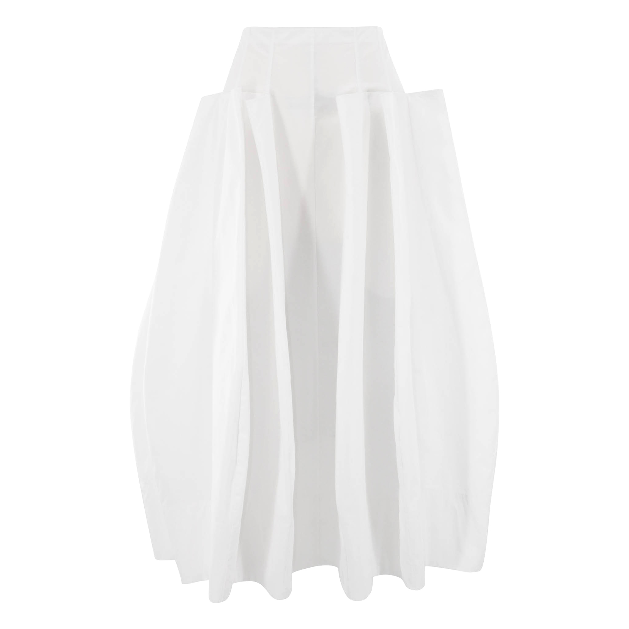 Compact Eco Poplin Pinched Pleat Full Midi Skirt