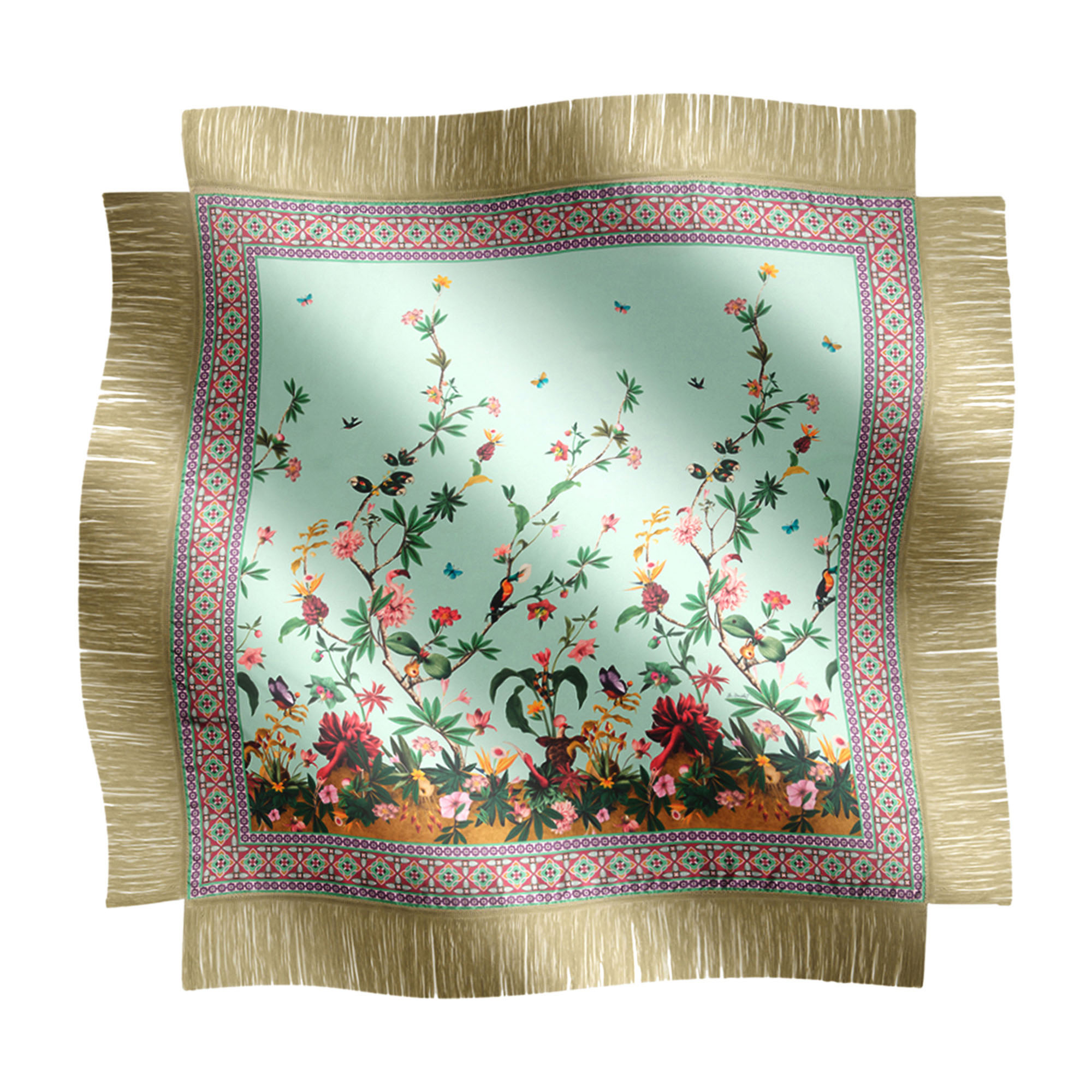 Reversible Fringe Foulard Scarf