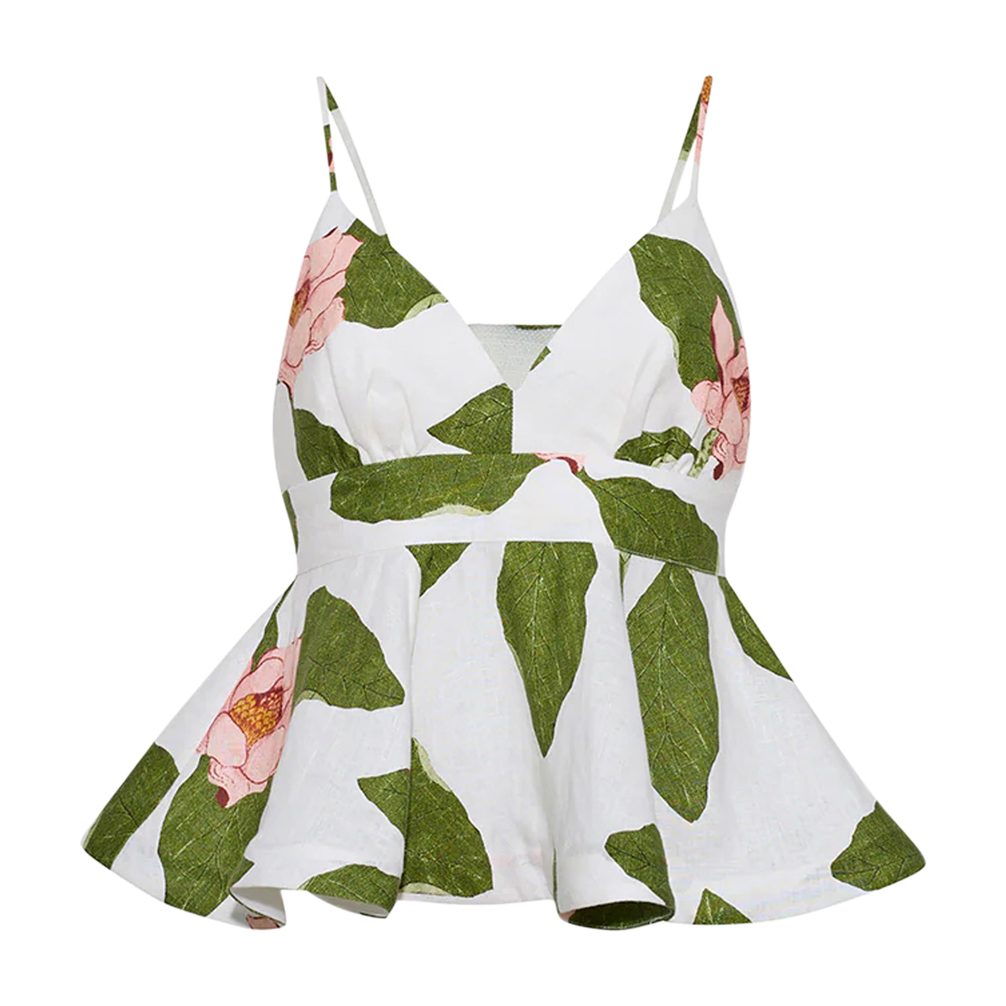 Avenue Sleeveless Linen Peplum Top