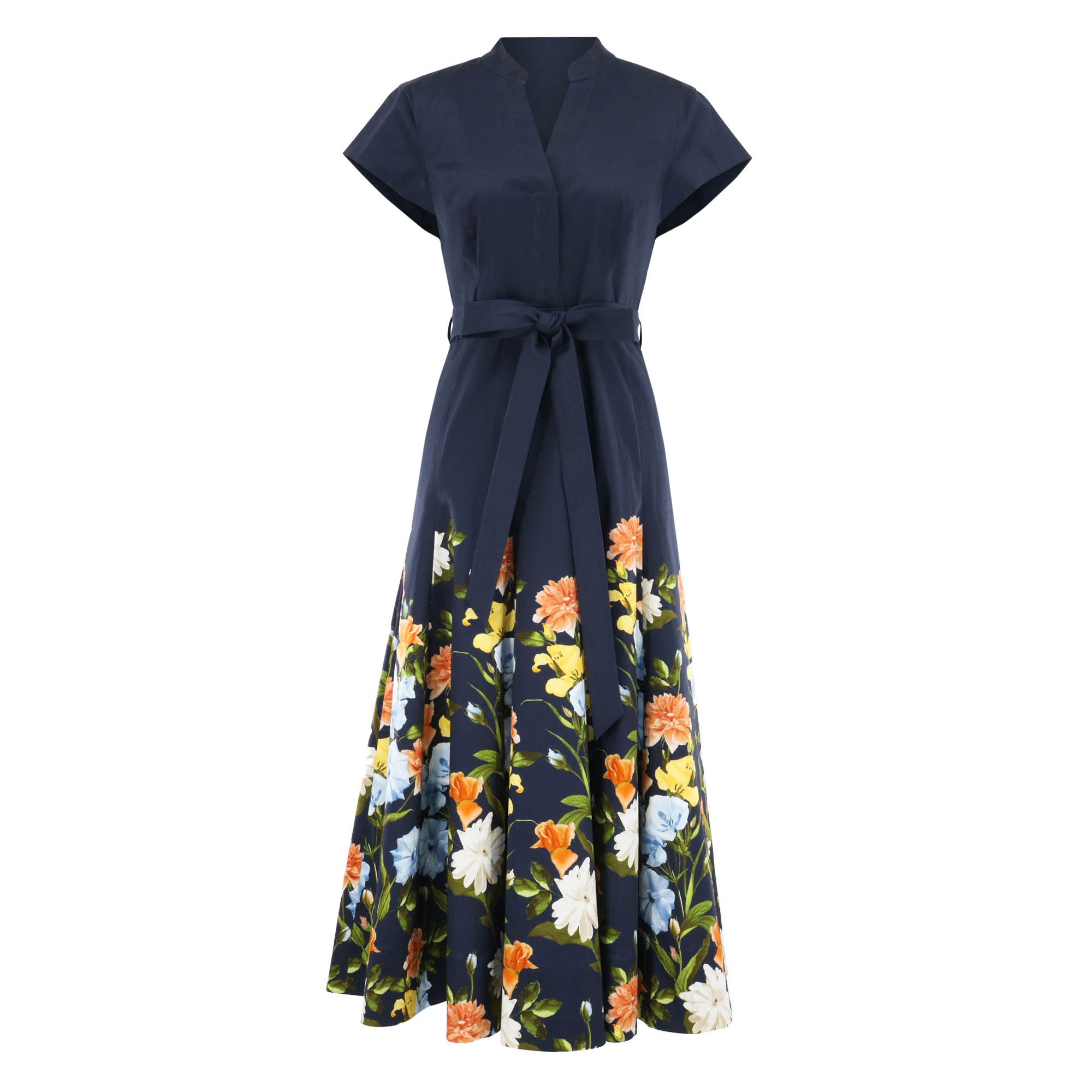 Ganika Short Sleeve Belted Midi Dress