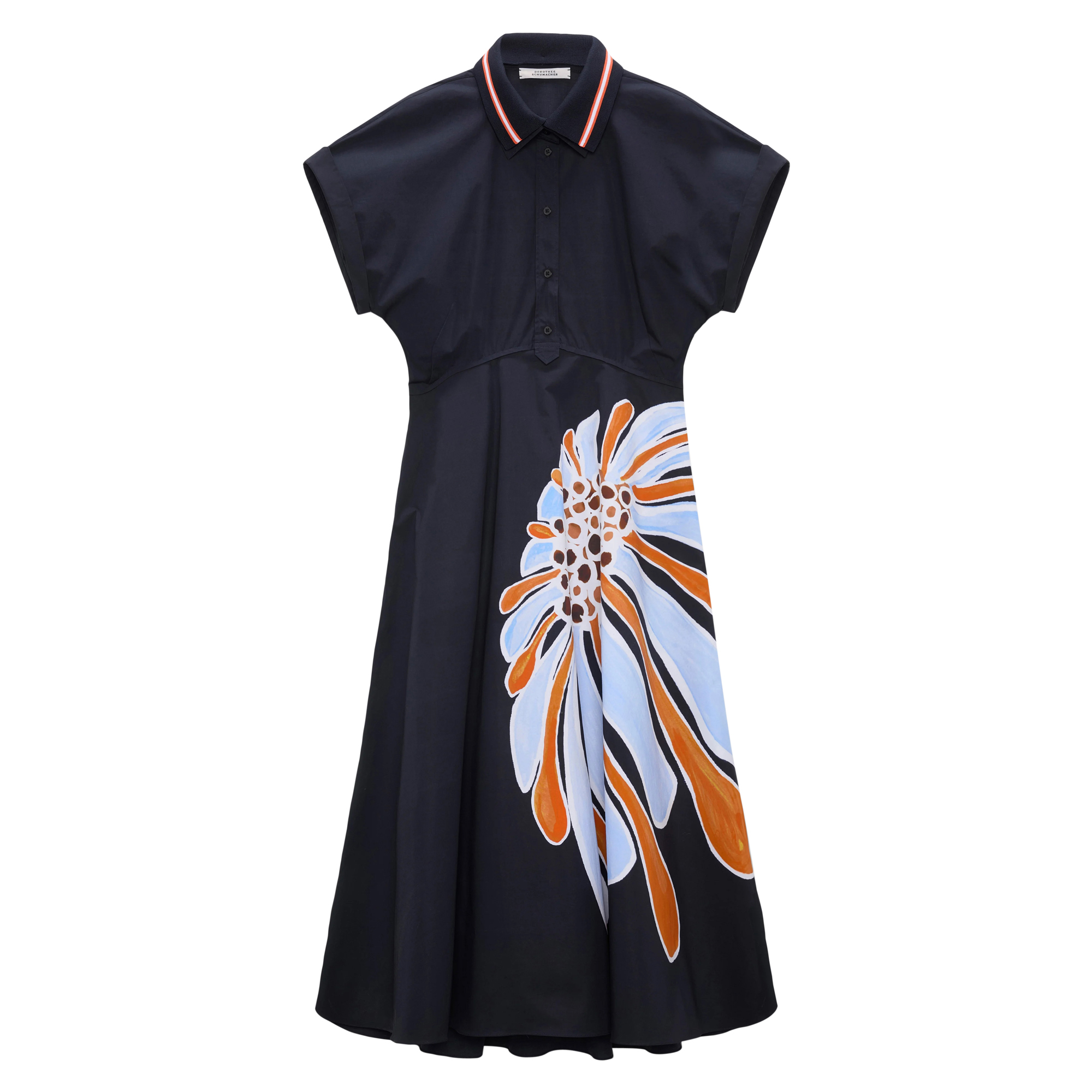 Floral Power Short Sleeve Midi Dress