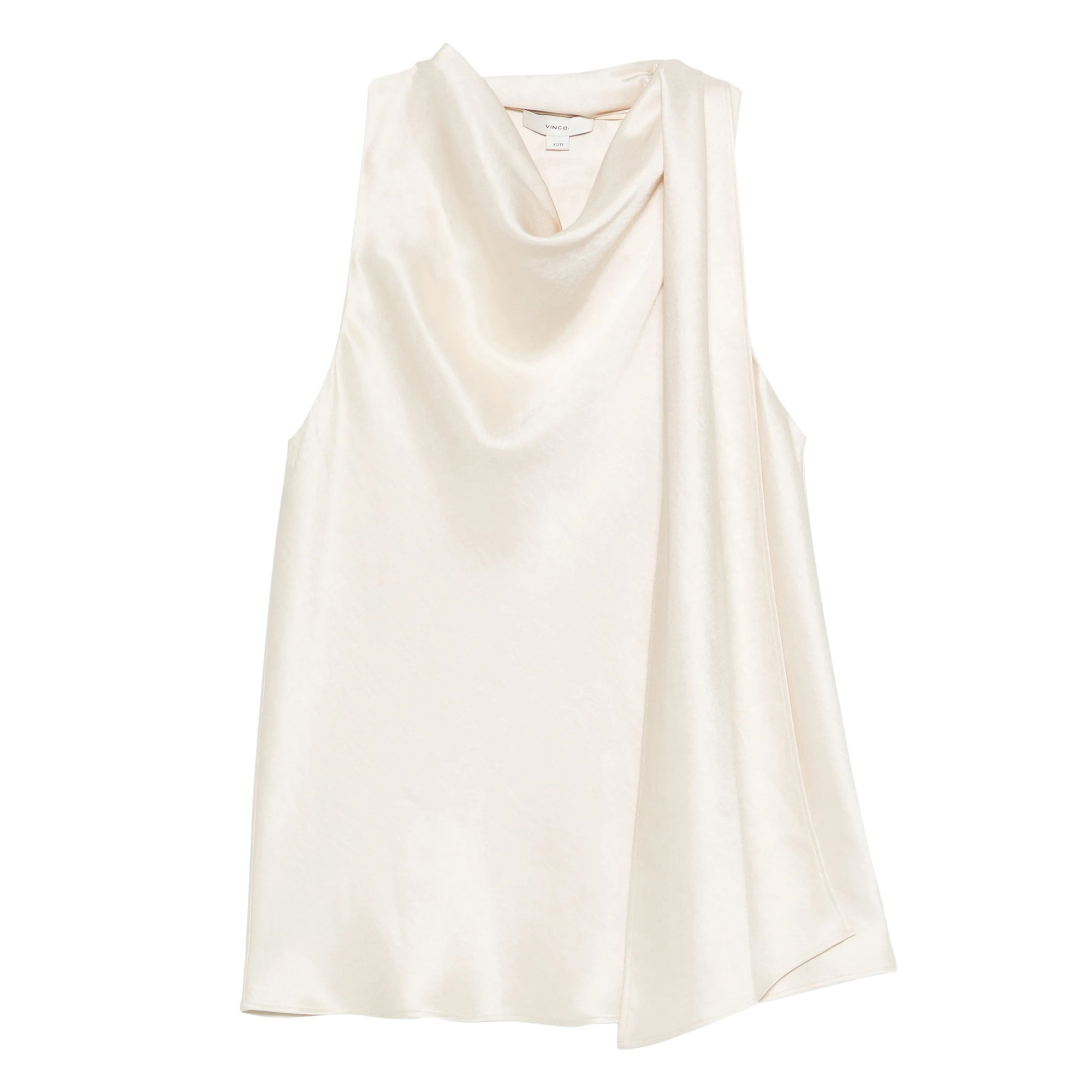 Fluid Satin Sleeveless Scarf Top