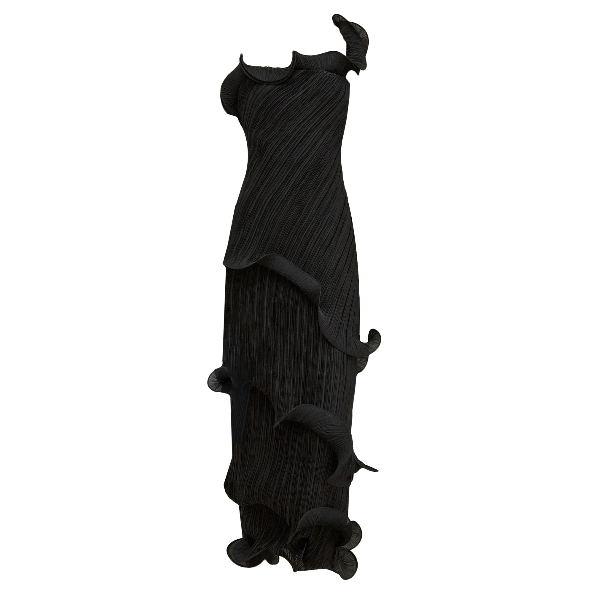 Payton Sculptural One-Shoulder Midi Gown