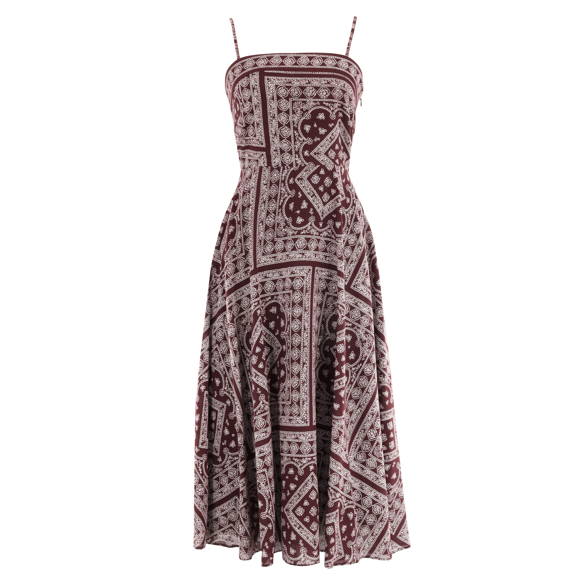 Kitt Sleeveless Bandana Print Midi Dress