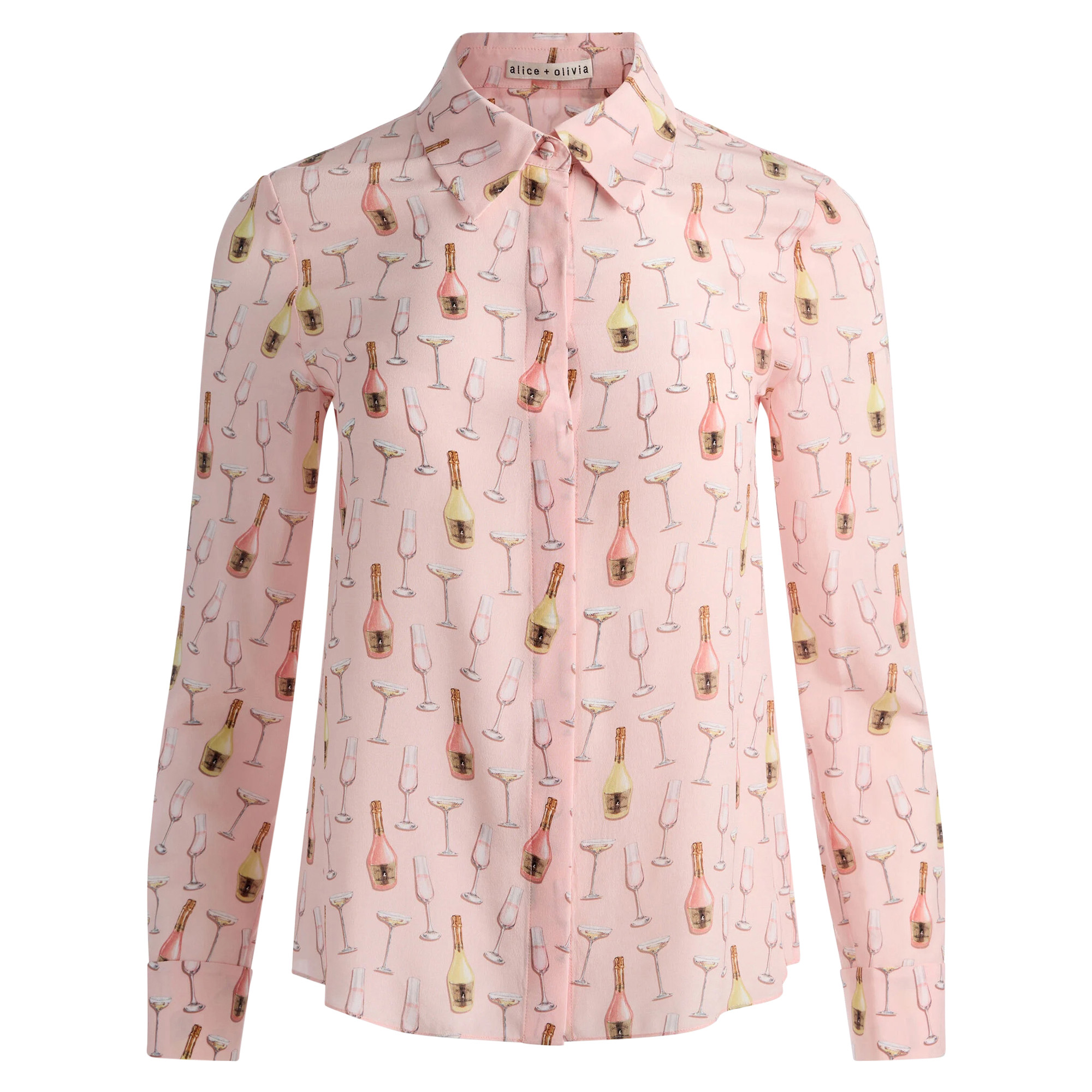 Willa Champagne Print Silk Top