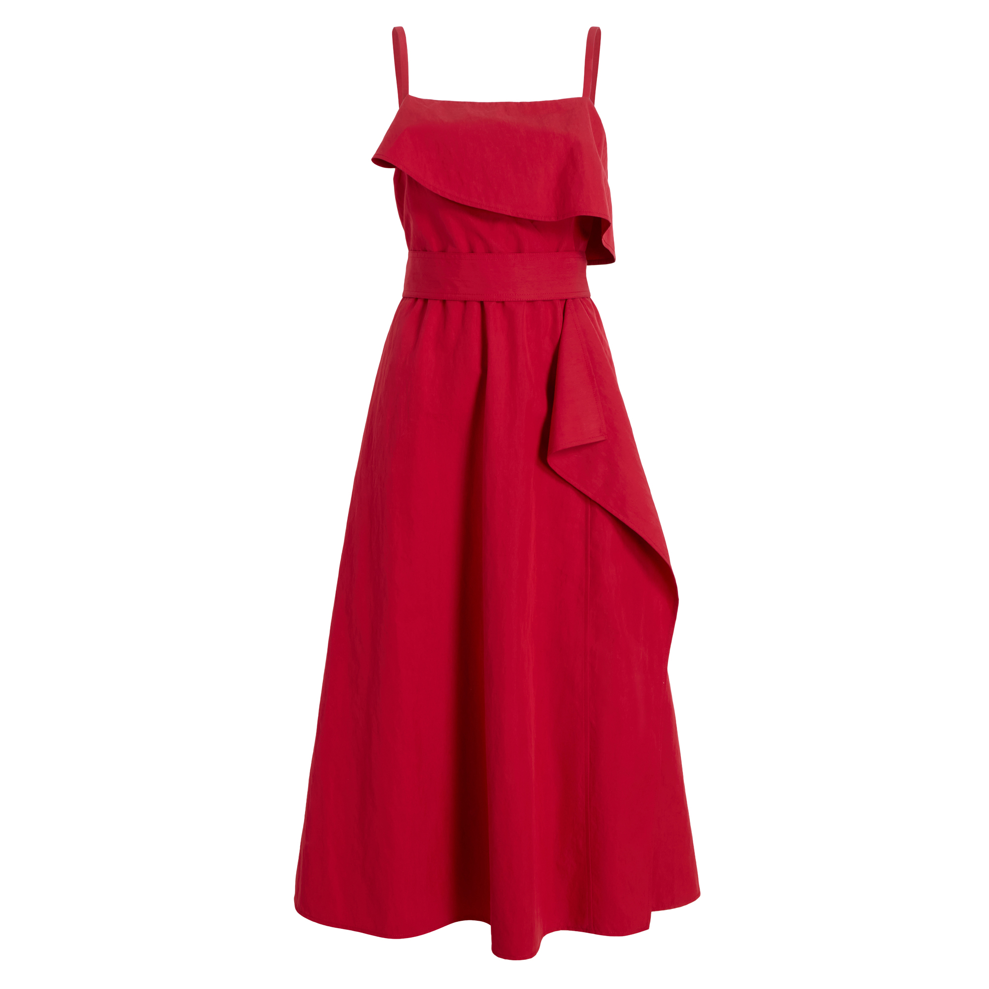Reign Sleeveless A-Line Midi Dress In Washed Cotton