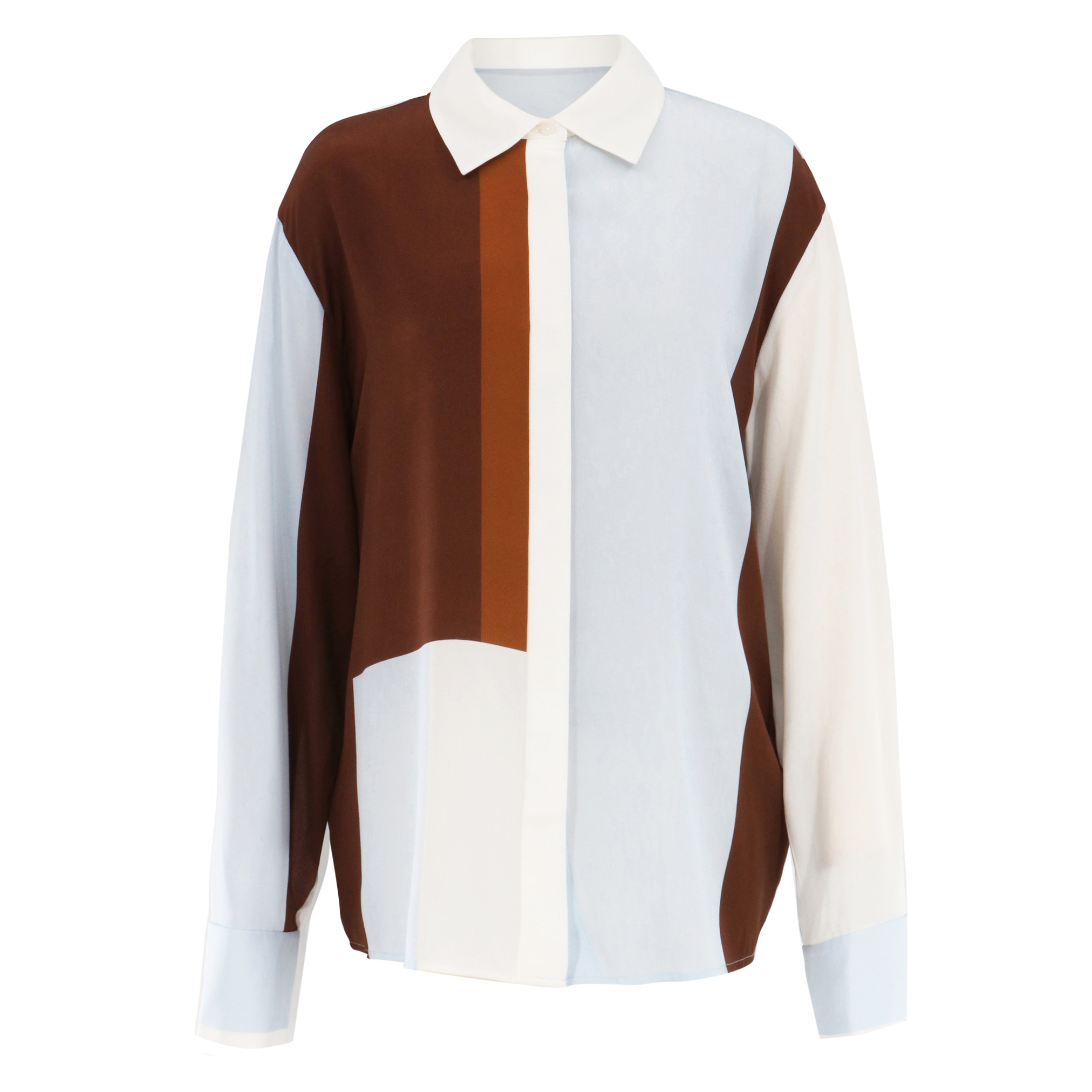 Marais Long Sleeve Button-Down Silk Shirt