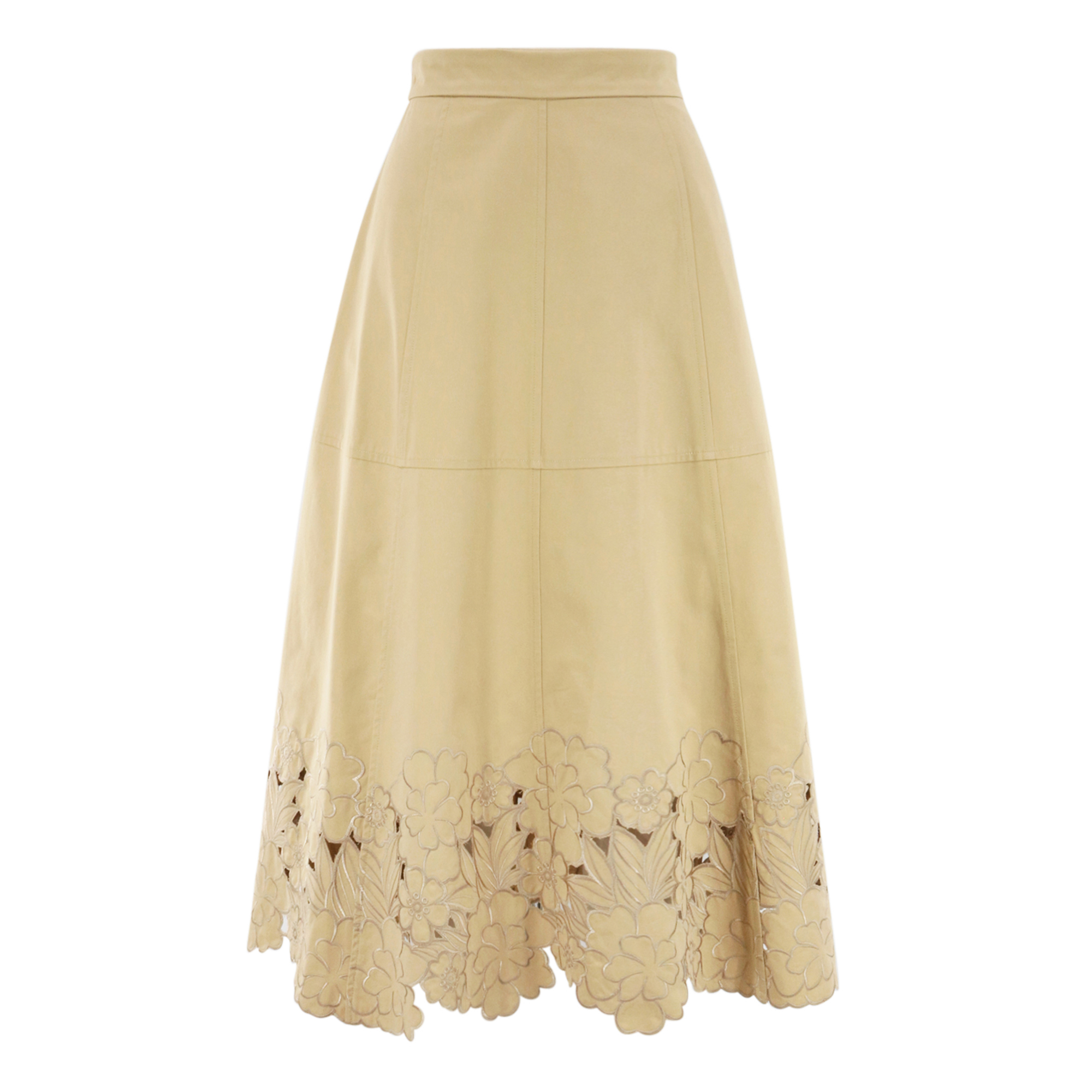 Bobbi Laser-Cut Hem Midi Skirt