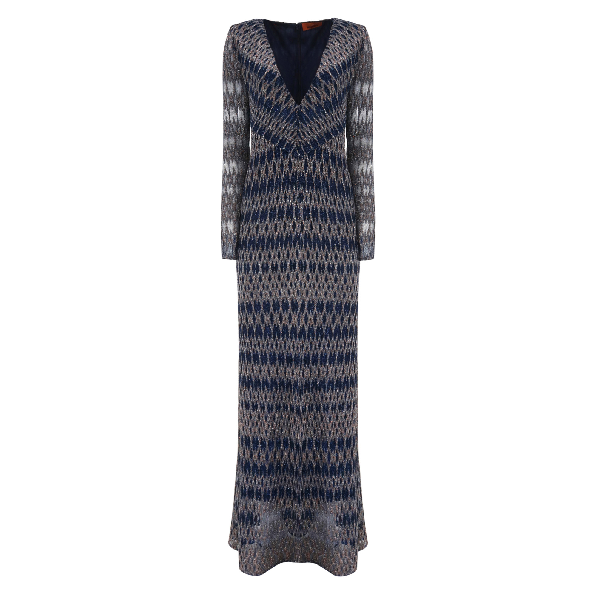 Long Sleeve 3D Diamond Pattern Maxi Dress