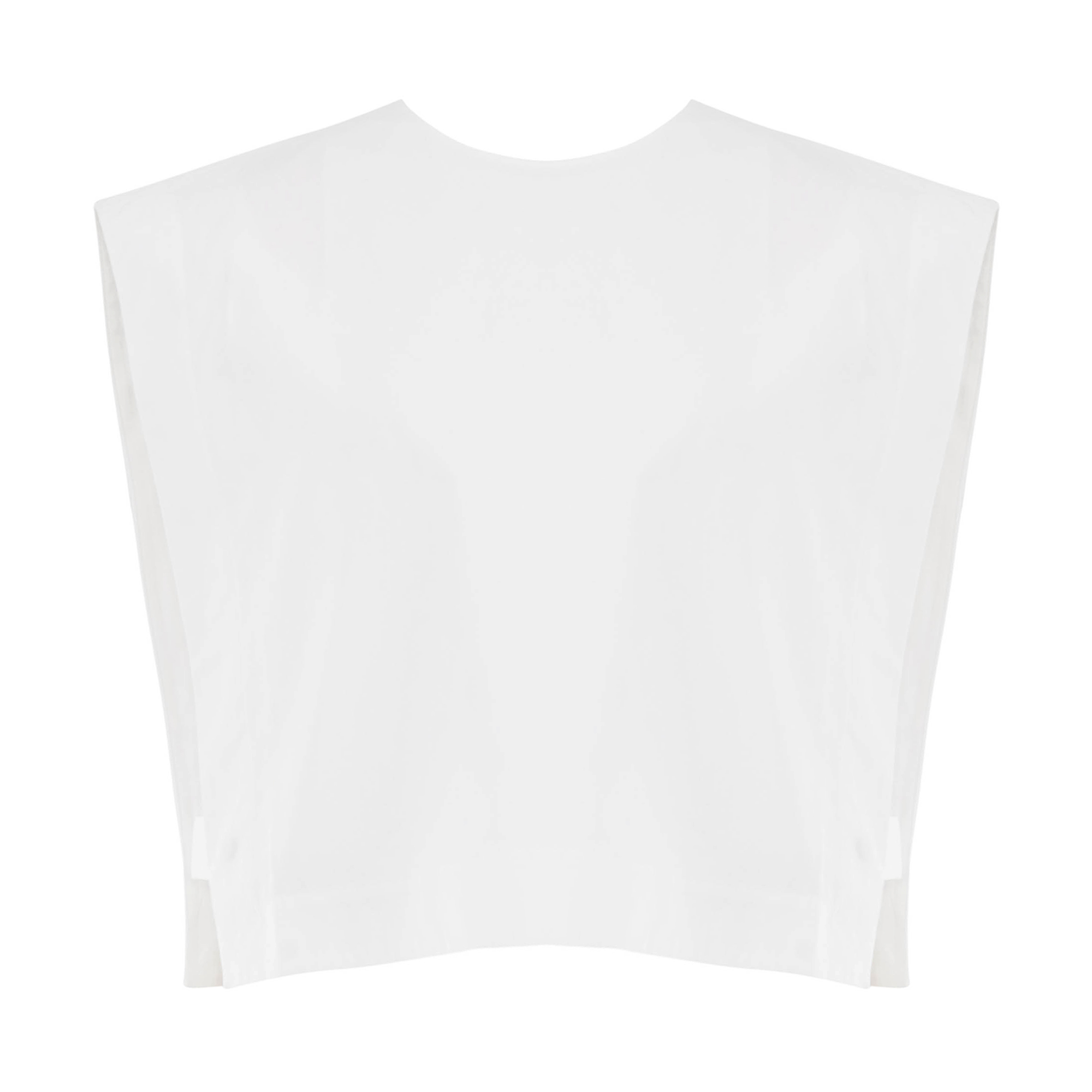 Compact Eco Poplin Sleeveless Cropped Square Top