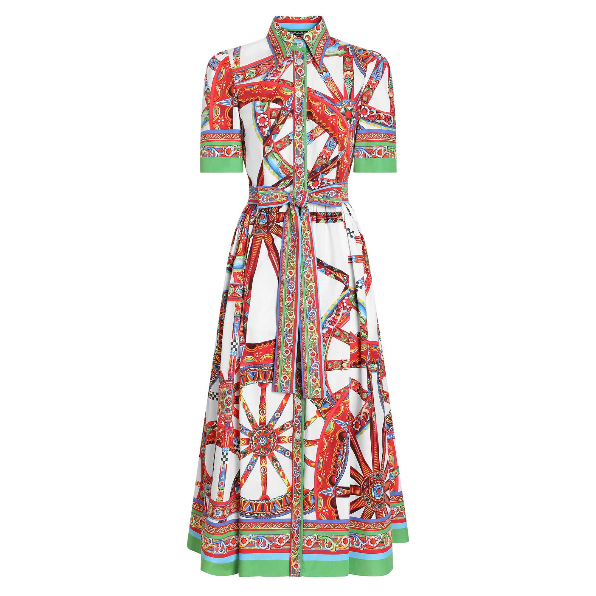 Short Sleeve Button Down Dress With Belt