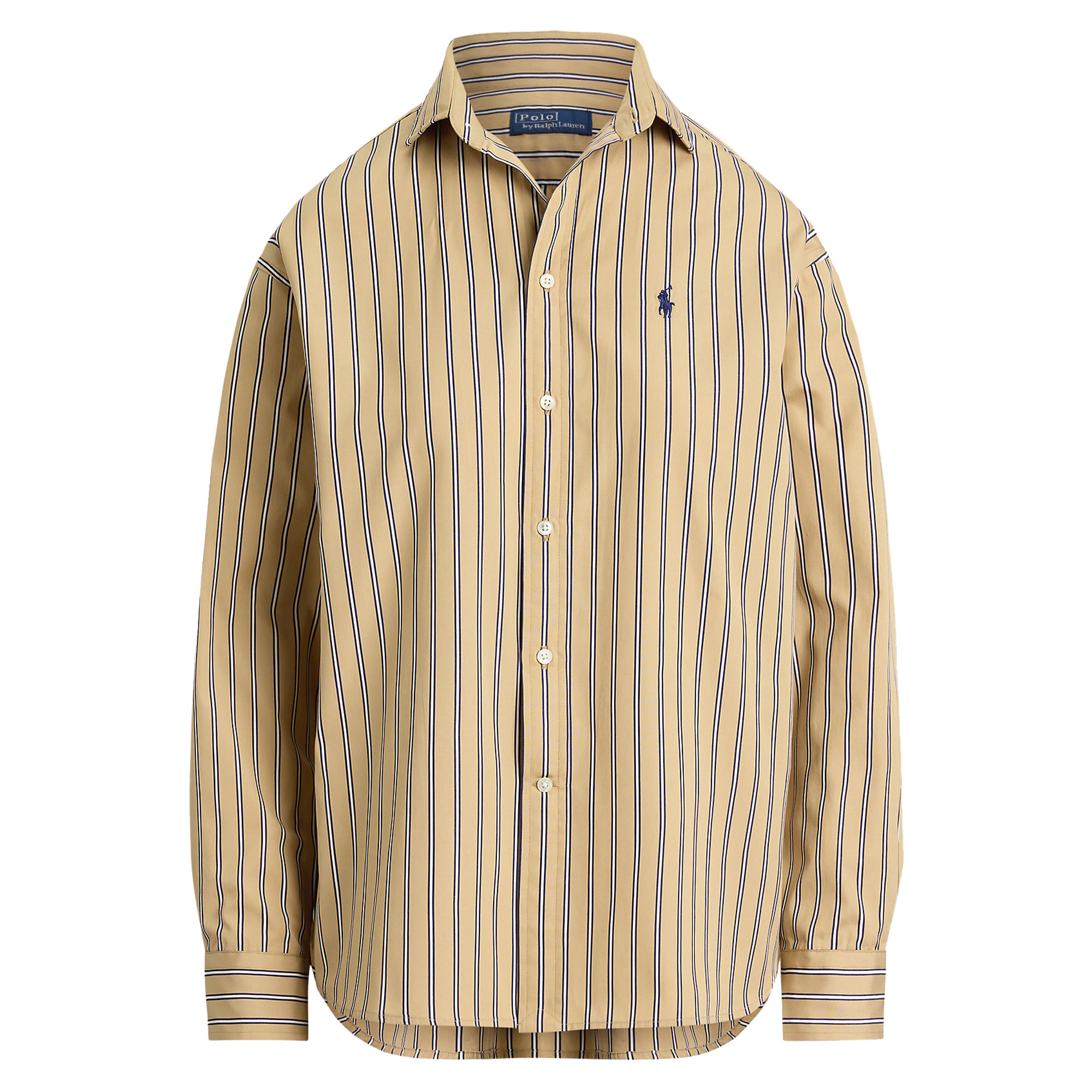 Long Sleeve Relaxed Fit Striped Cotton Shirt