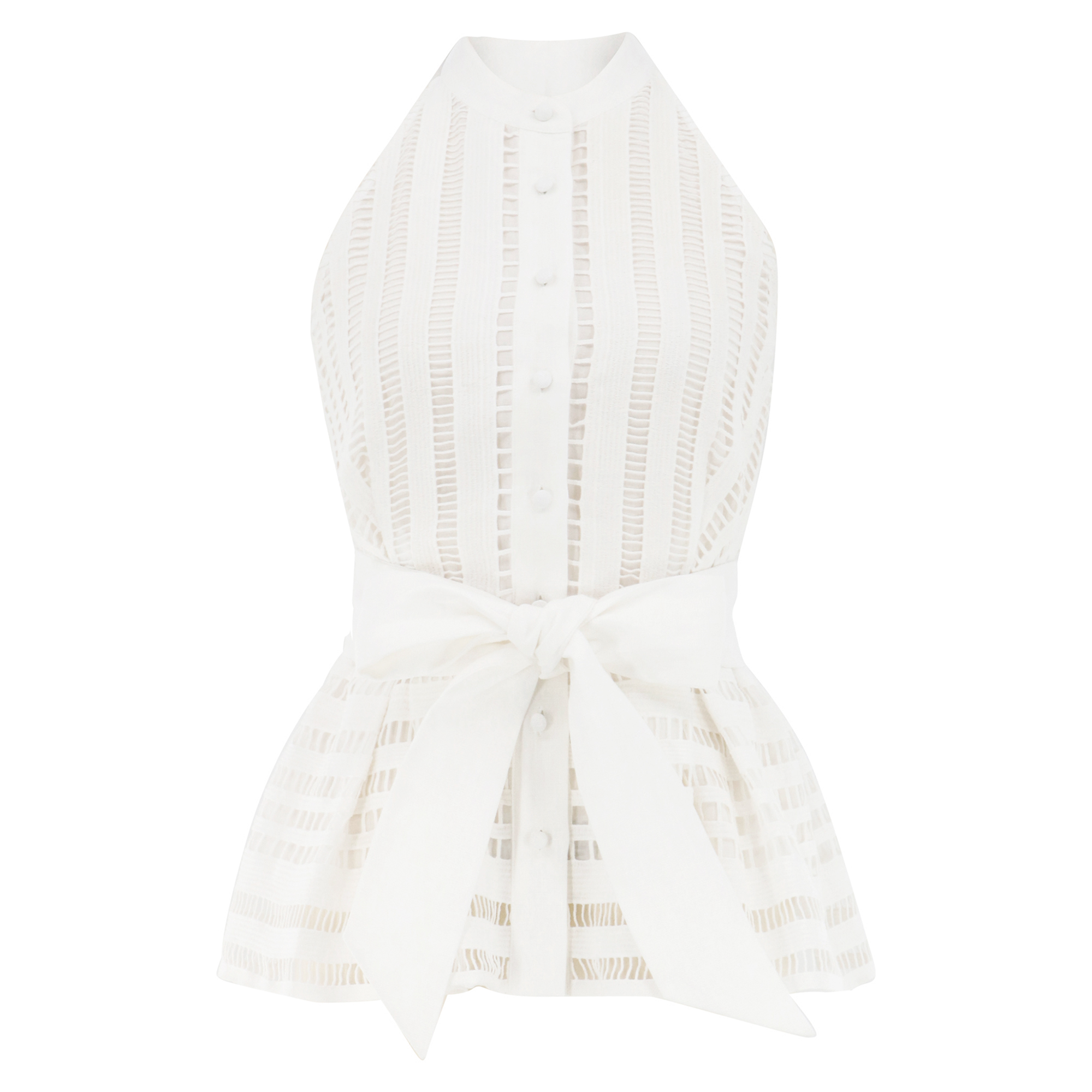 Nash Halterneck Tie-Waist Lace Top