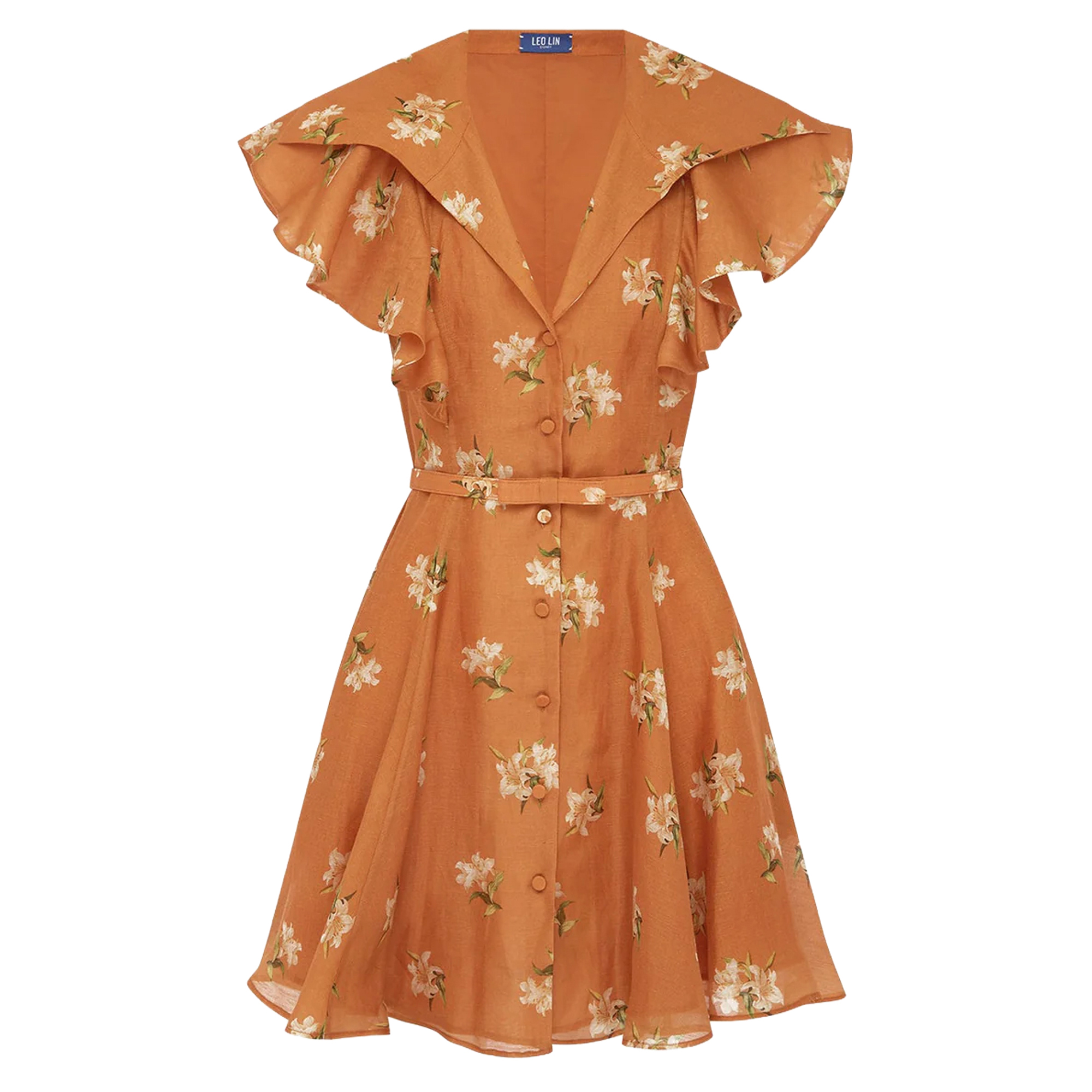 Isla Flutter Sleeve Belted Mini Dress