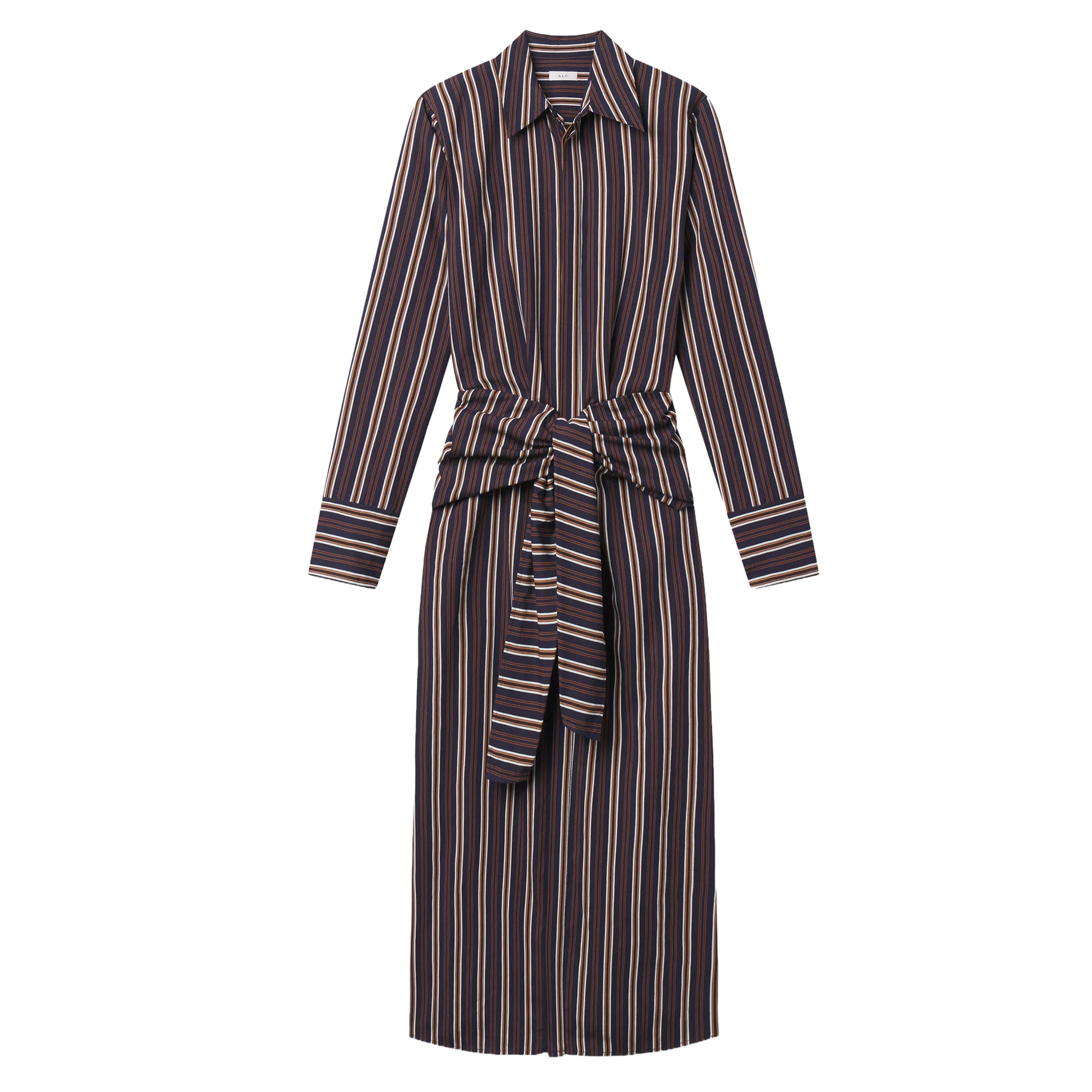 Mila Long Sleeve Striped Midi Shirtdress