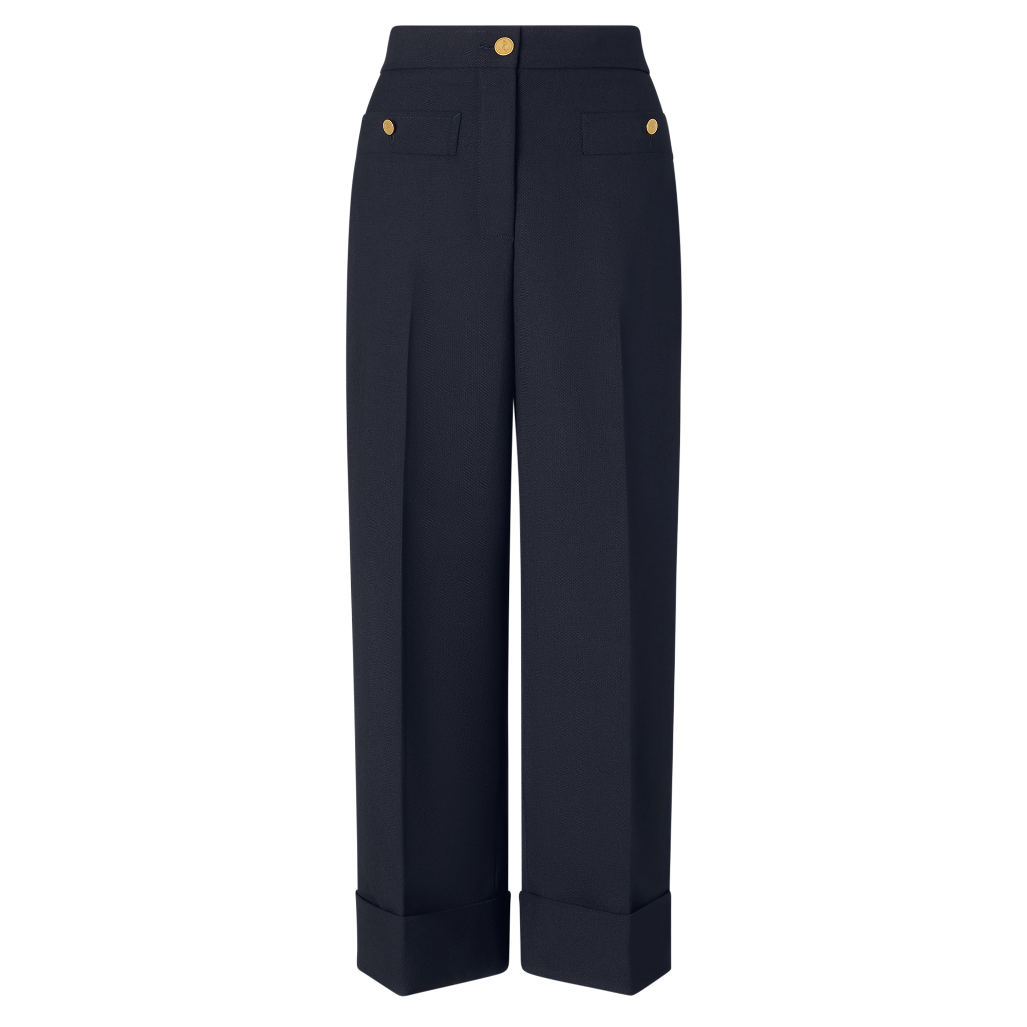 Hopsack Suiting Cropped Creased Trousers