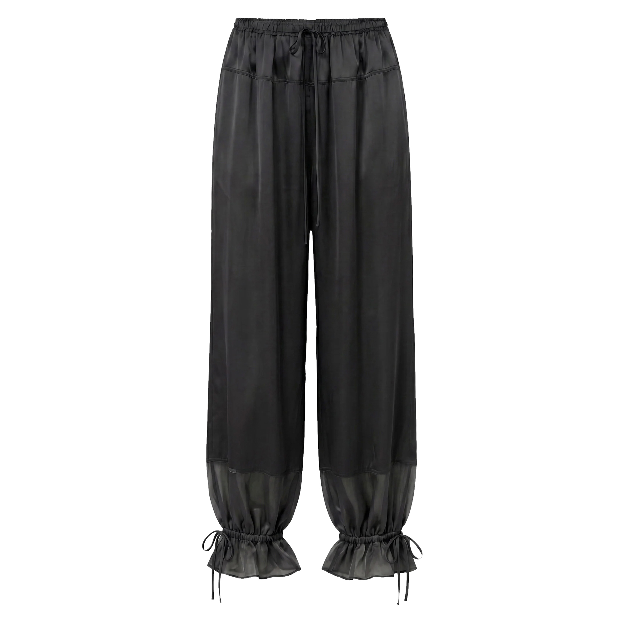 Camile Silk Cinched Balloon Pull-On Pant