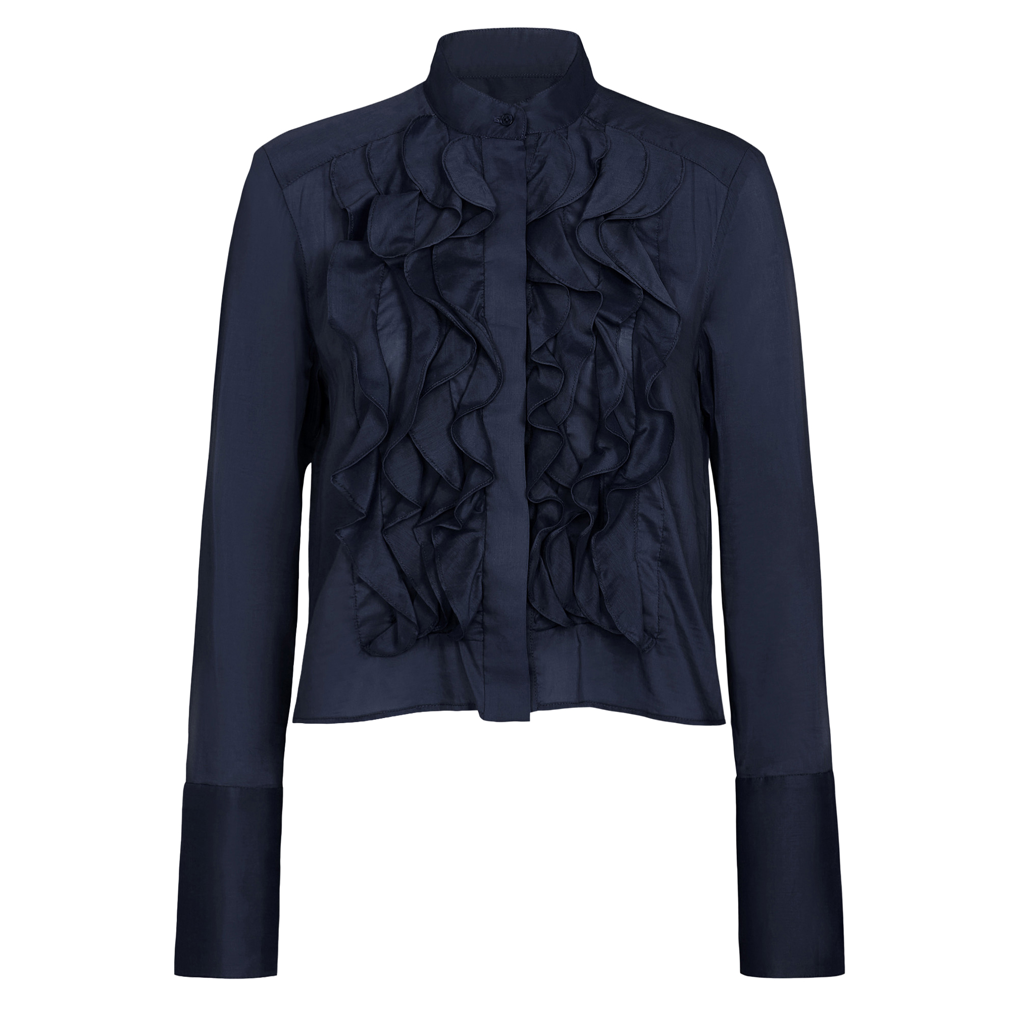Patti Long Sleeve Silk Ruffle Blouse