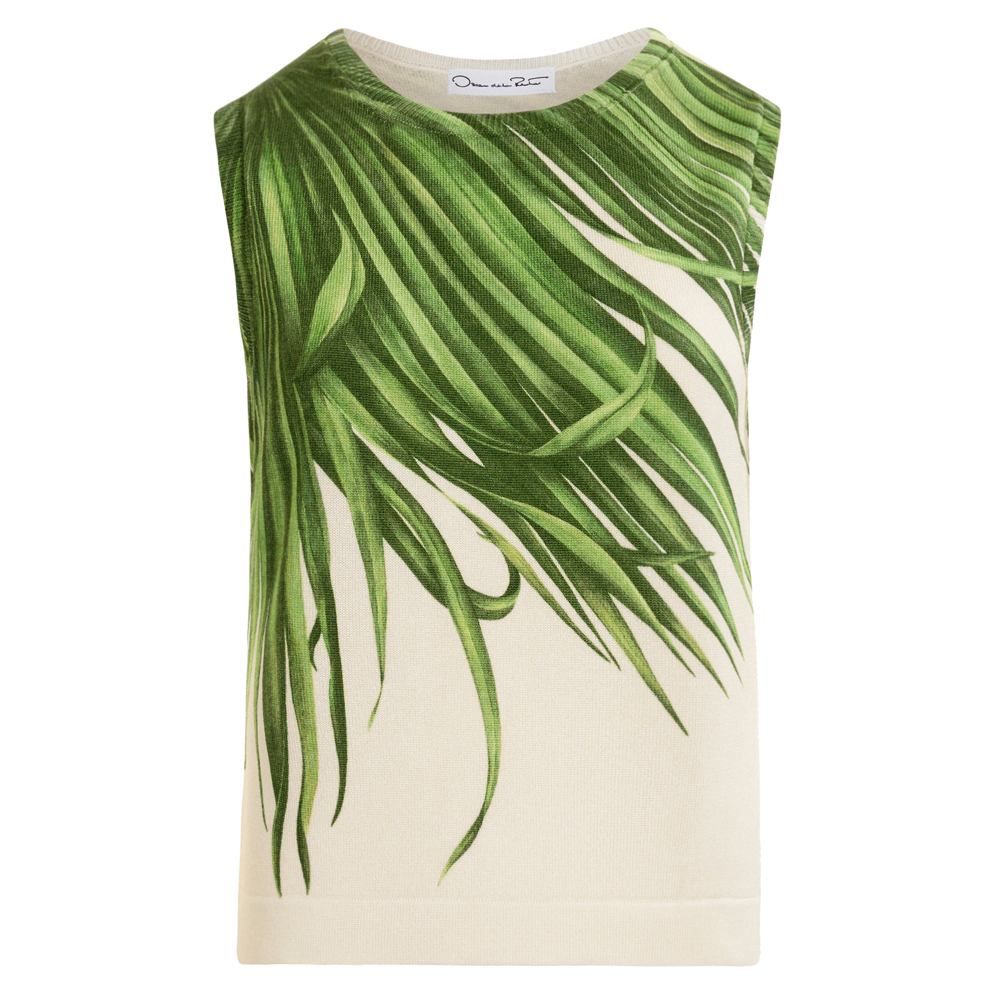 Printed Palm Tree Knit Twinset Tank