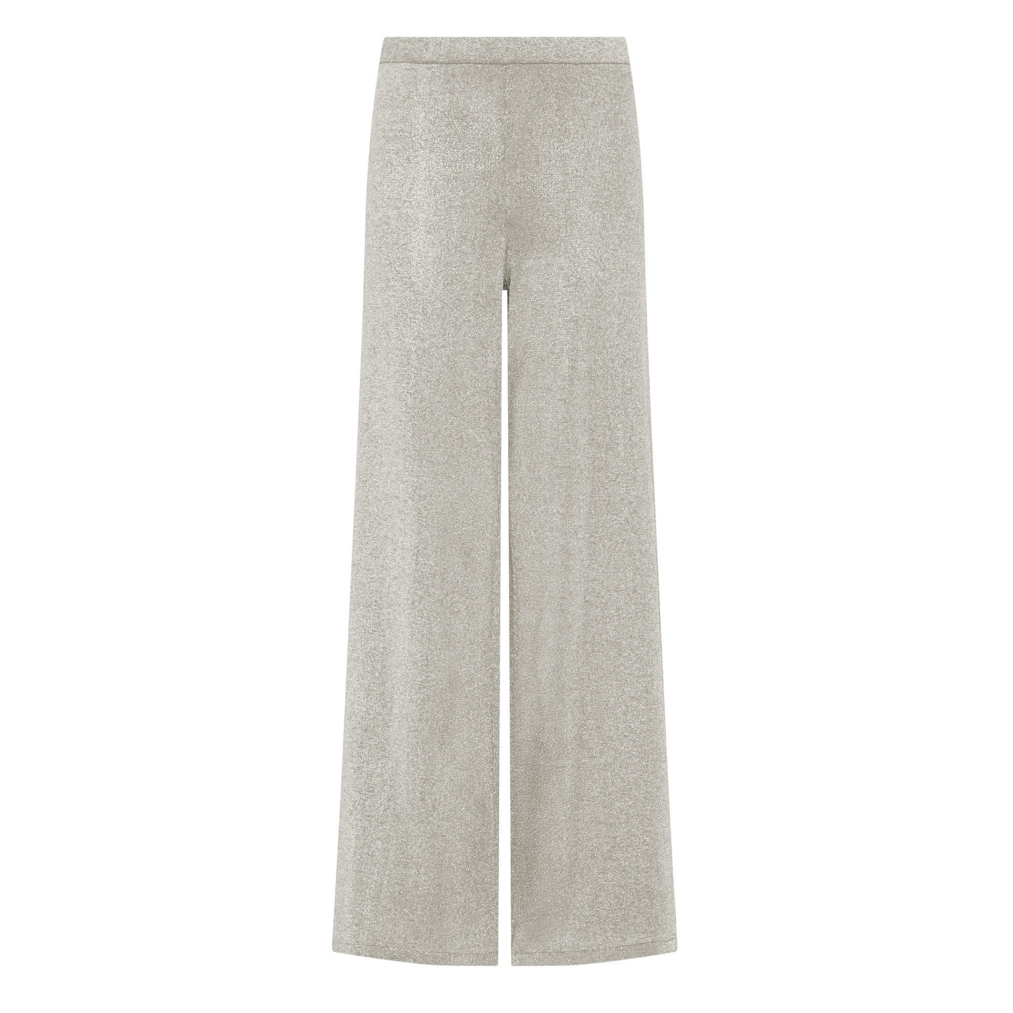 Nina Wide-Leg Metallic Knit Pull-On Pant