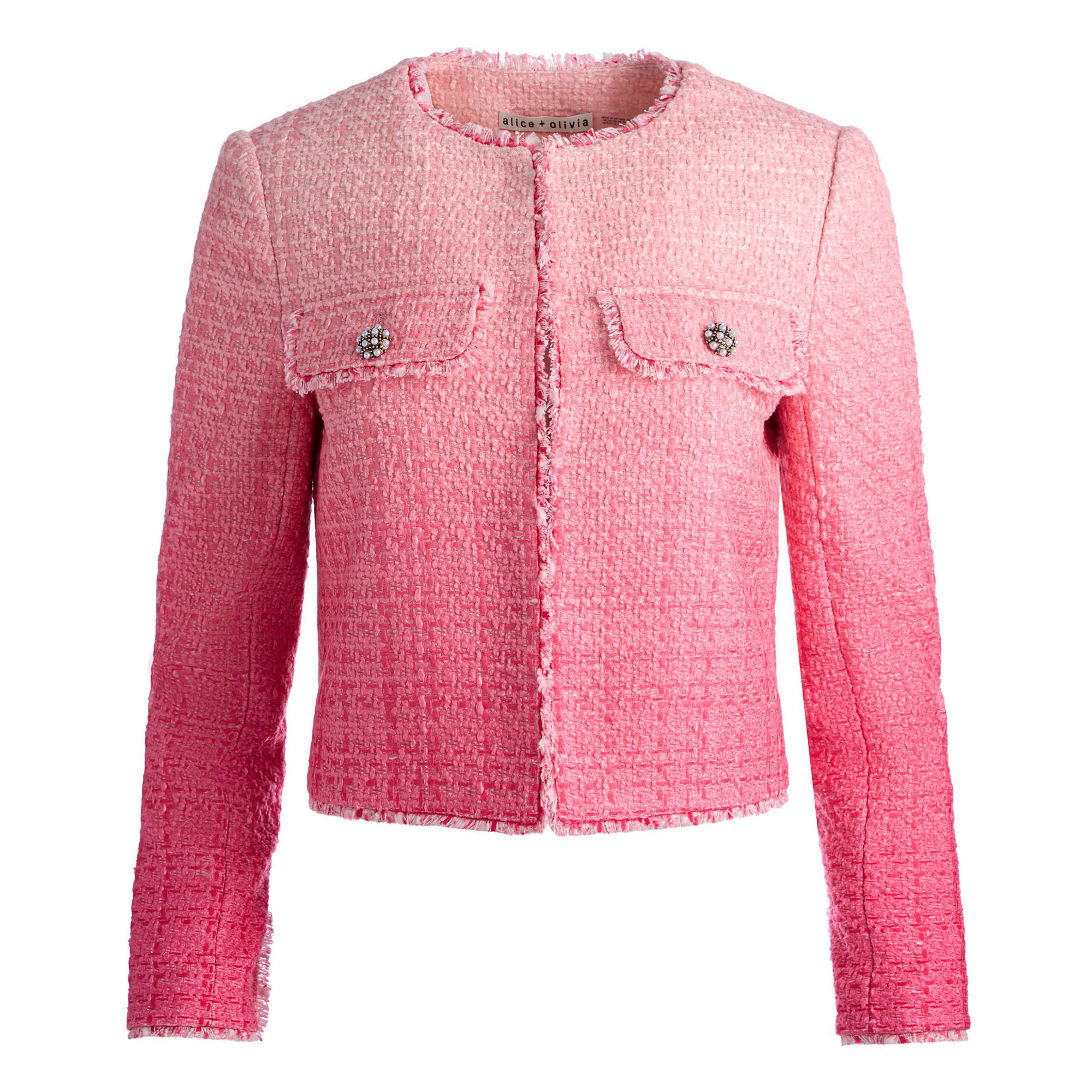 Dumont Embellished Tweed Cropped Boxy Jacket