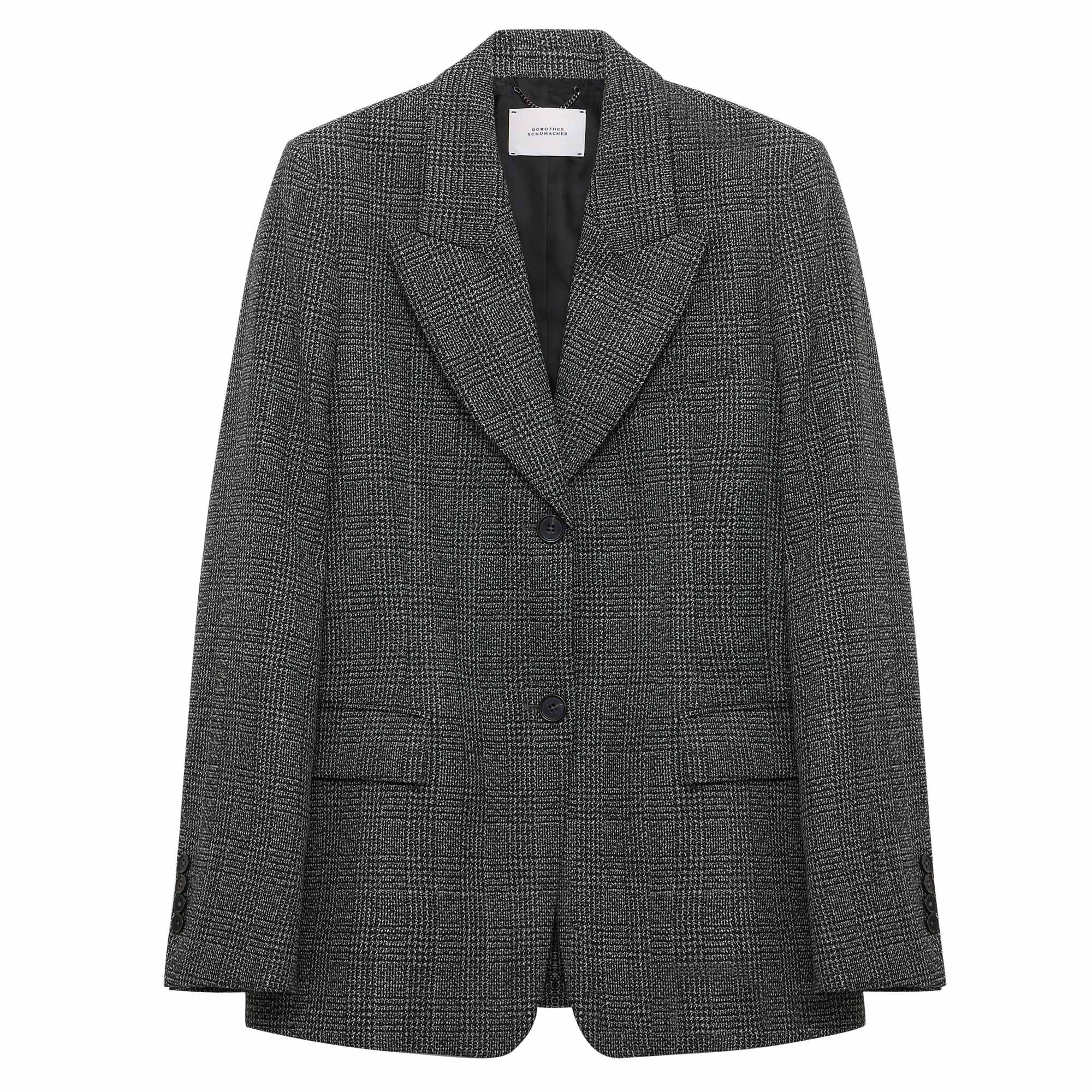 Graphic Elegance Plaid Wool Jacket