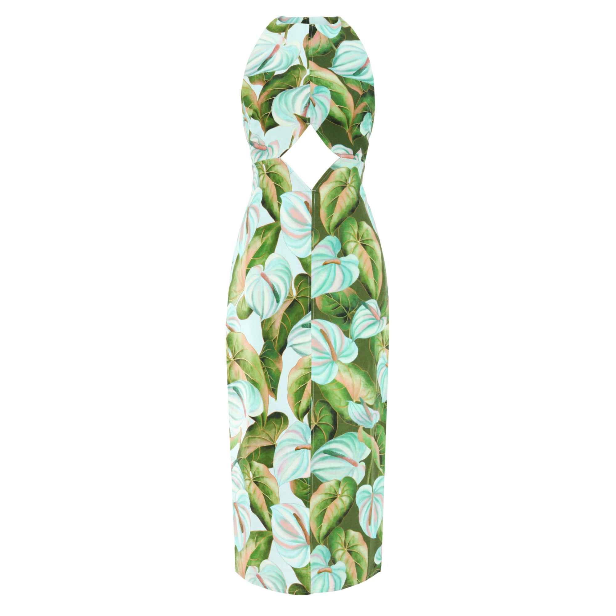 Sleeveless Linen Midi Dress
