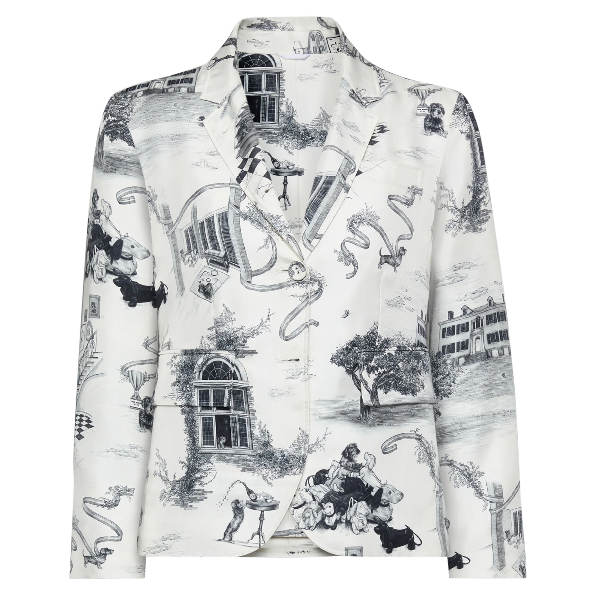 Unconstructed Silk Twill Sportcoat In Hector Toile