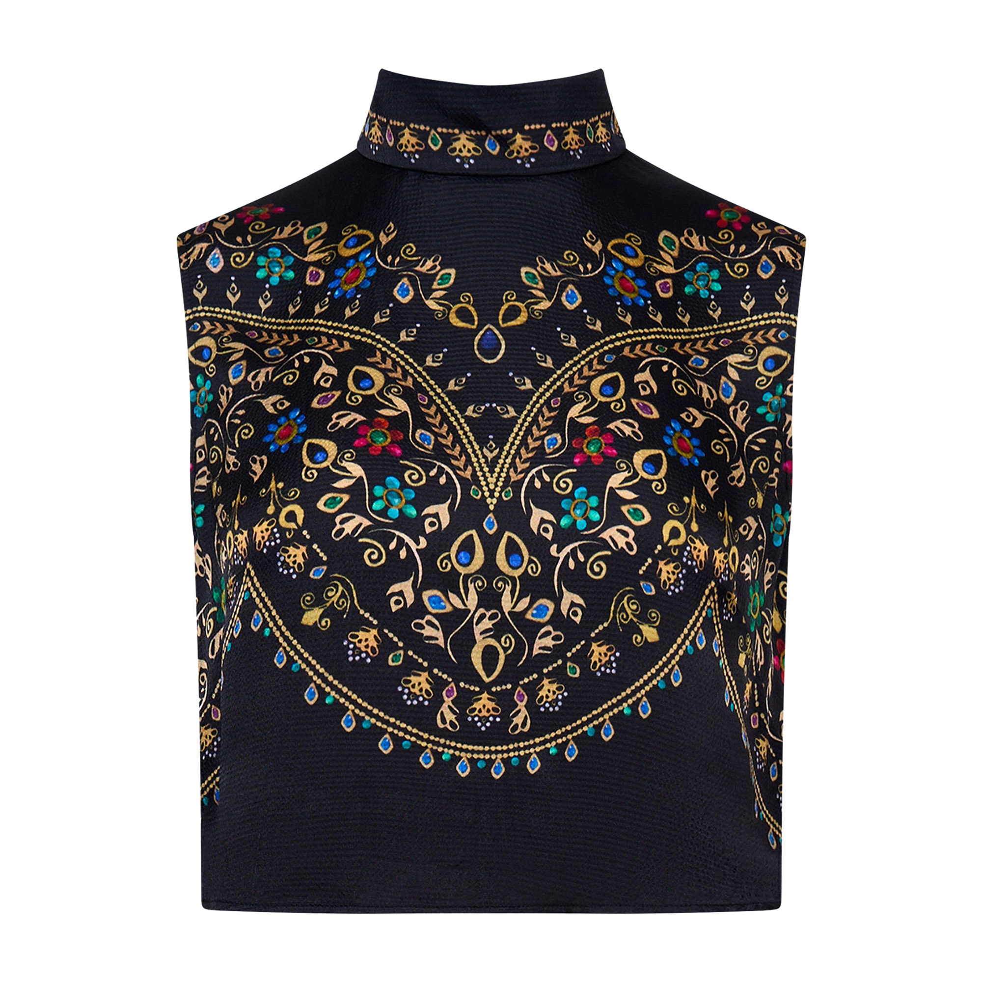 Ren Sleeveless Satin High Neck Top