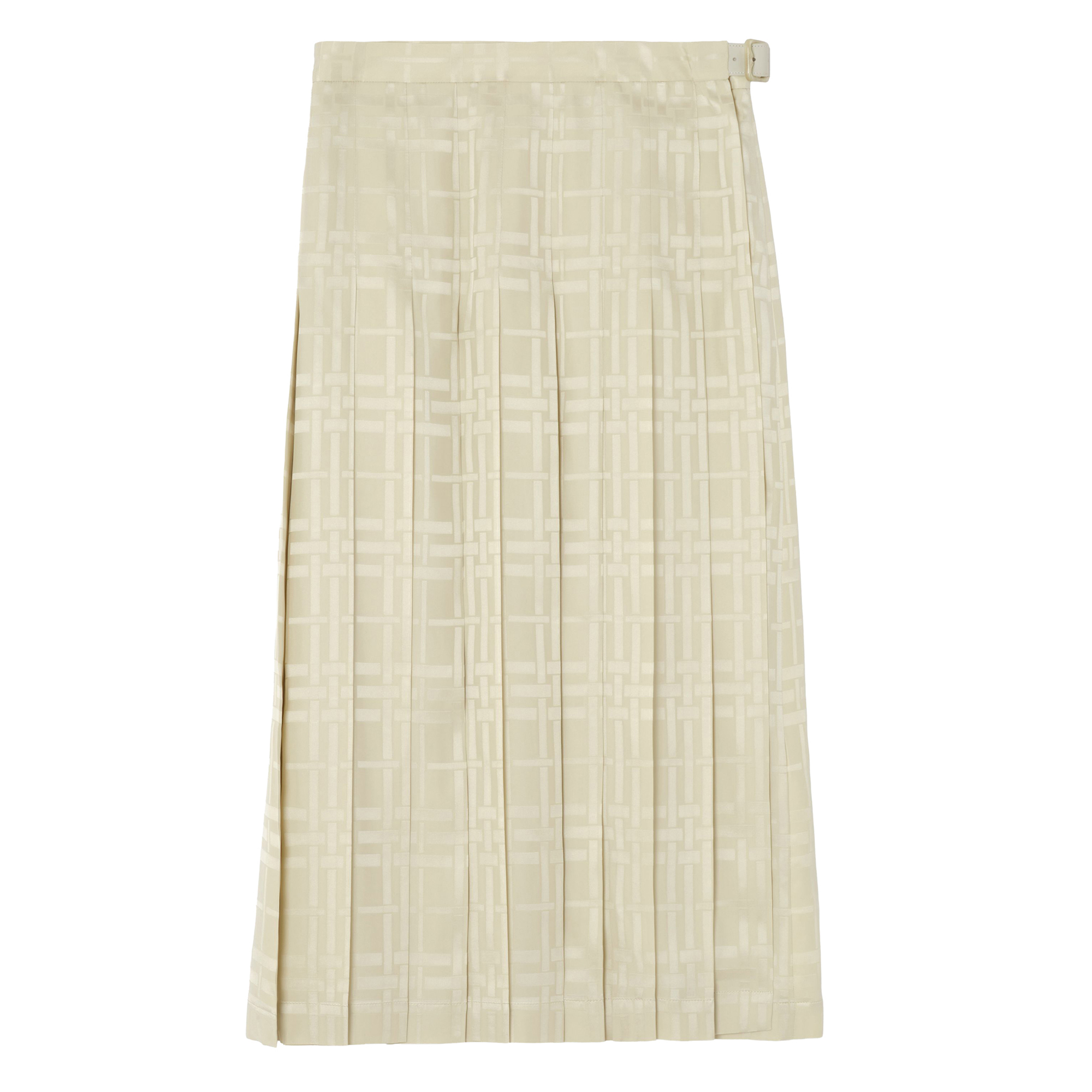 Annalie Check Pleated Silk Skirt