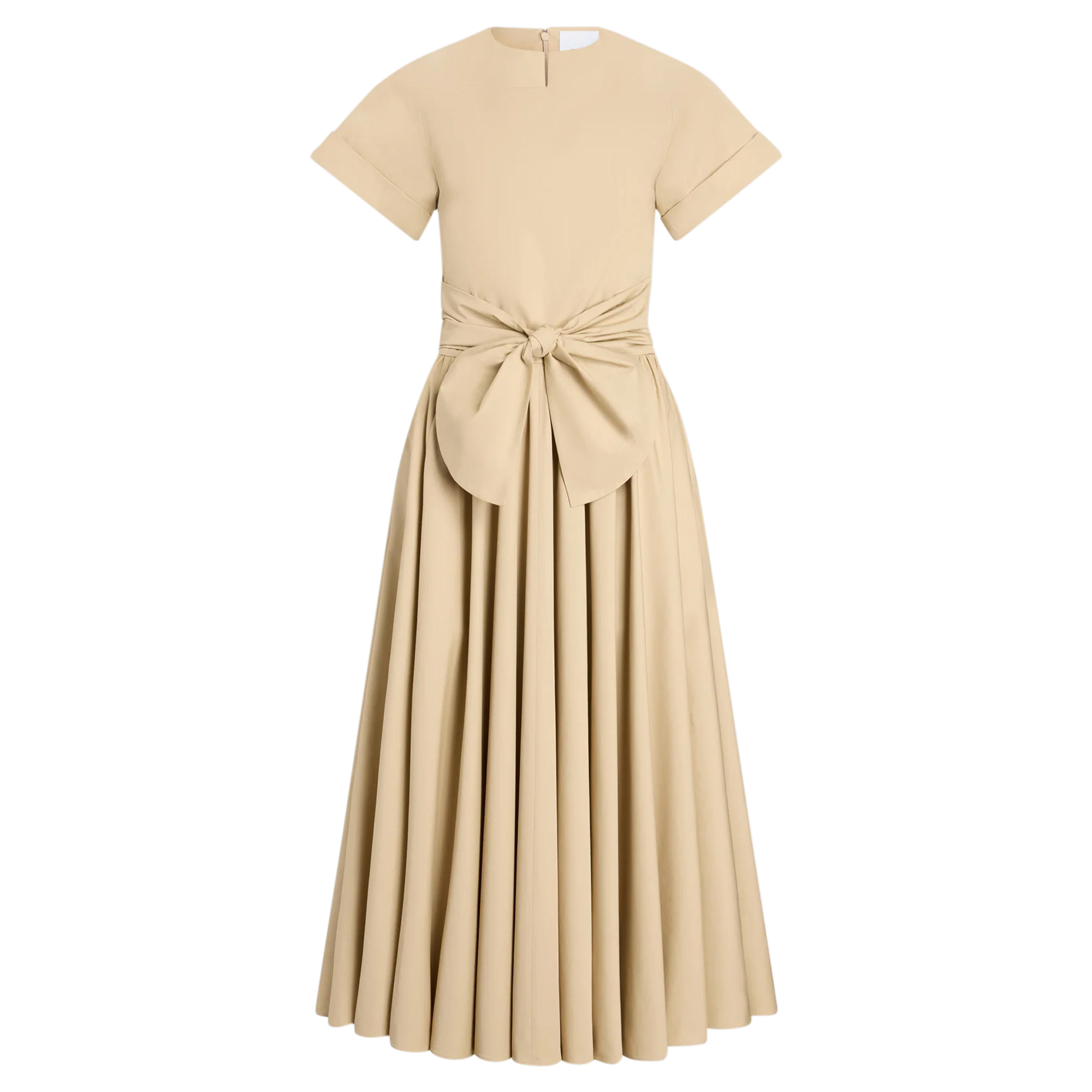 Short Sleeve Organic Cotton Knotted Midi Dress